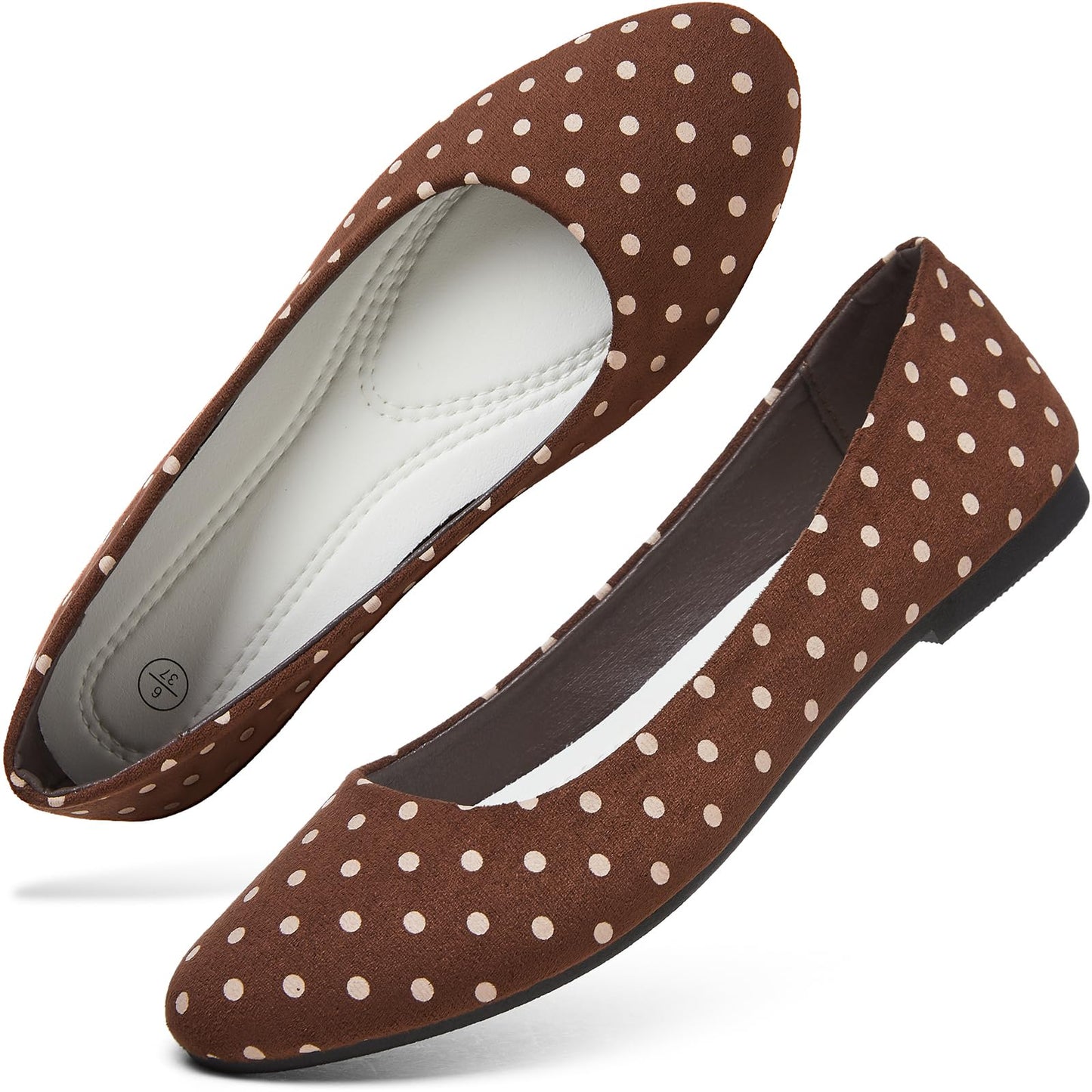 Hash Bubbie Women's Flats Shoes Ballet Flats Dress Shoes Comfortable PU Leather Slip on Shoes for Women
