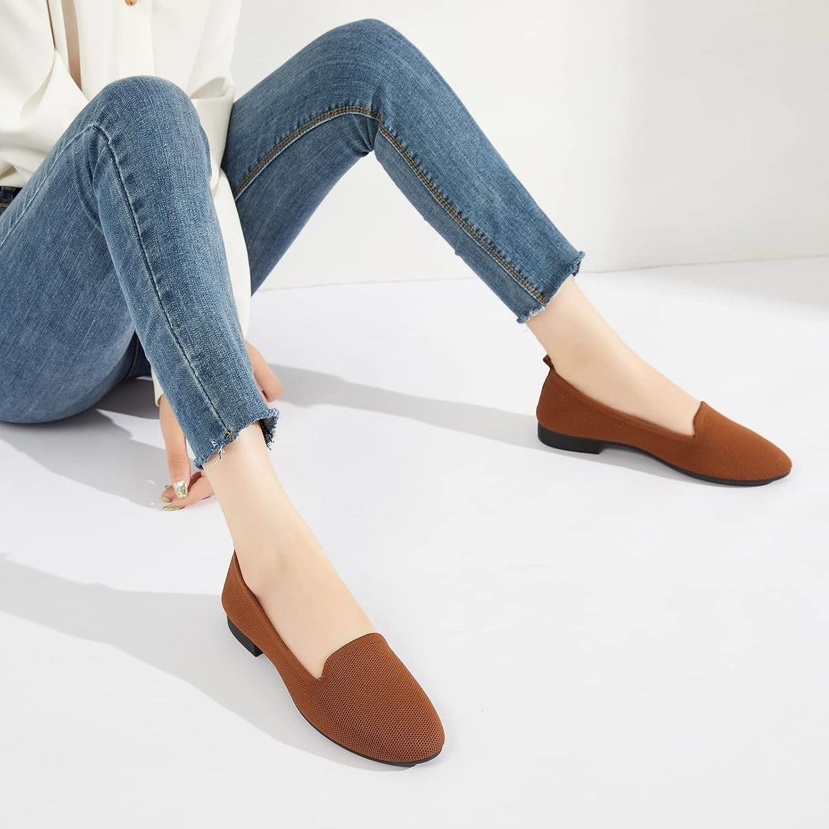 BABUDOG Women's Flats Shoes Mesh Slip on Loafers Soft Memory Foam Flats | Breathable Mesh Slip on Loafers,Casual Comfortable Dress Shoes for Work