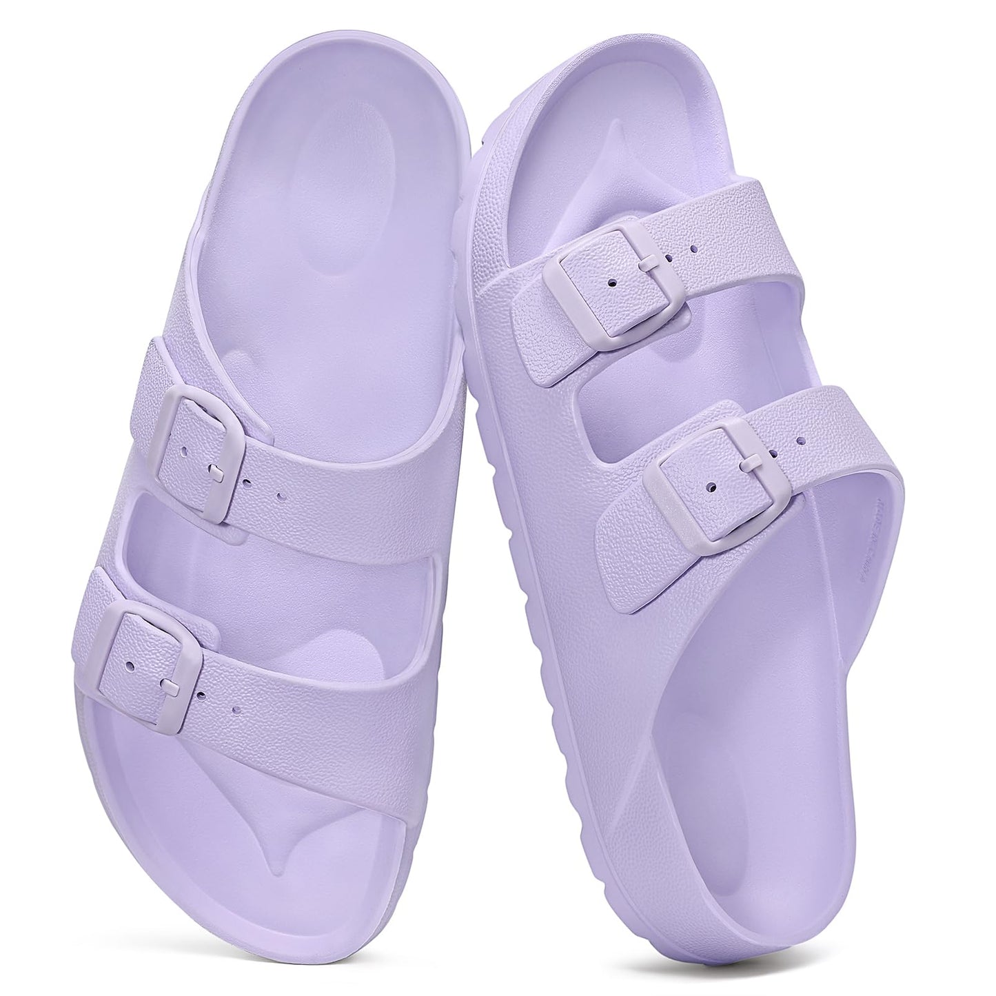 shevalues Women's Comfort EVA Sandals Medium Arch Support Beach Slides | Adjustable Double Buckle, Waterproof, Lightweight, Soft Cushioned, Non-slip, Slip-On