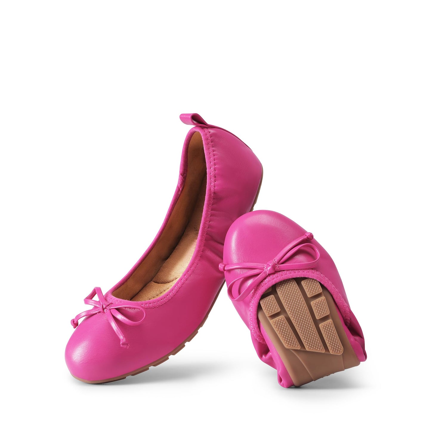 DREAM PAIRS Women's Foldable Bowknot Ballet Flats | Light Weight, Slip-On Dress Shoes, Round Toe, Offer all-day comfort for long walking, standing, dancing