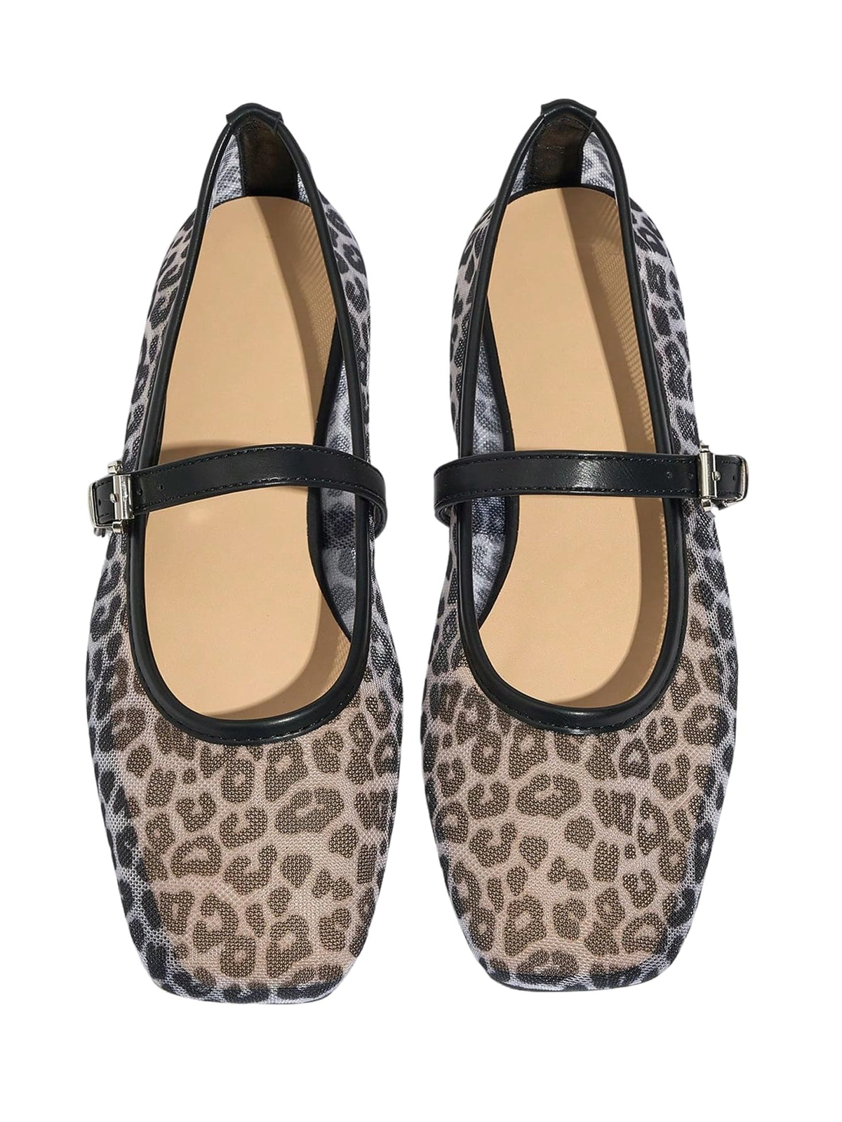 Milumia Summer Leopard Mesh Ballet Flats for Women Comfortable Dressy Work | Summer Shoes,Cute Ballerina Flats,Work Shoes Women Business Casual, Closed Toe Sandals,Slip On