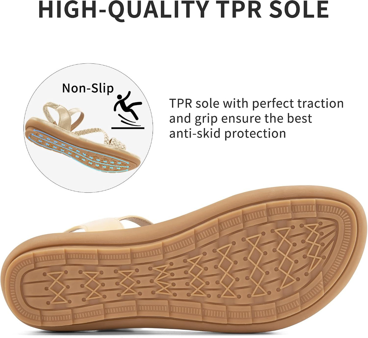 Aomigoct Dressy Womens Sandals Summer: Comfortable Strappy Flats Sandals Women - Casual Walking Woman Shoes