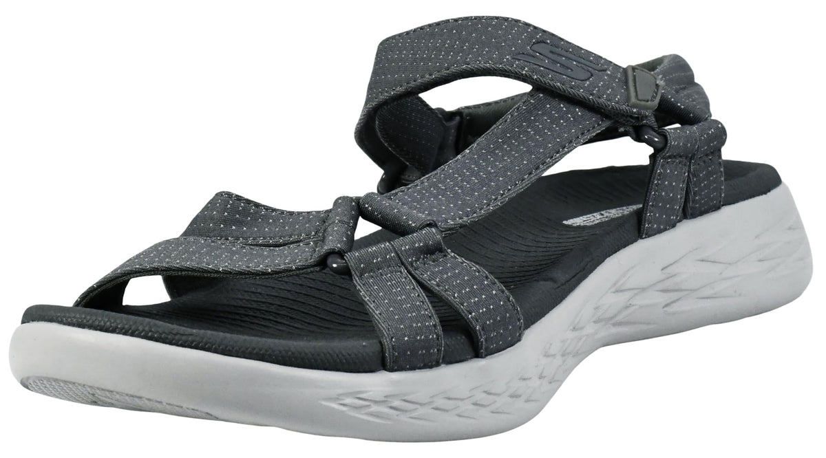 Skechers Women's On-The-go 600-Brilliancy Sport Sandal | Casual, 5GEN Cushioning, Air-Cooled Goga Mat, Machine Washable, Vegan, River sandal