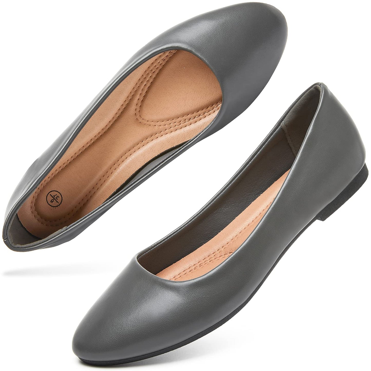 Hash Bubbie Women's Flats Shoes Ballet Flats Dress Shoes Comfortable PU Leather Slip on Shoes for Women