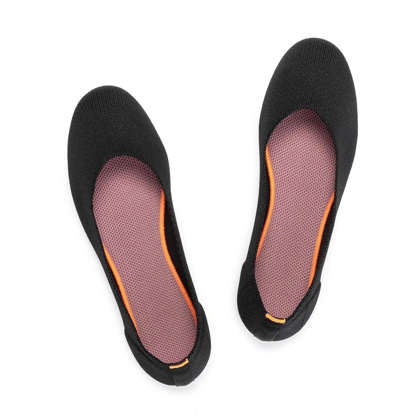 Frank Mully Women’s Ballet Flat Shoes Knit Dress Shoes Round Toe Slip On Ballerina Flats for Woman Low Wedge Comfort Soft