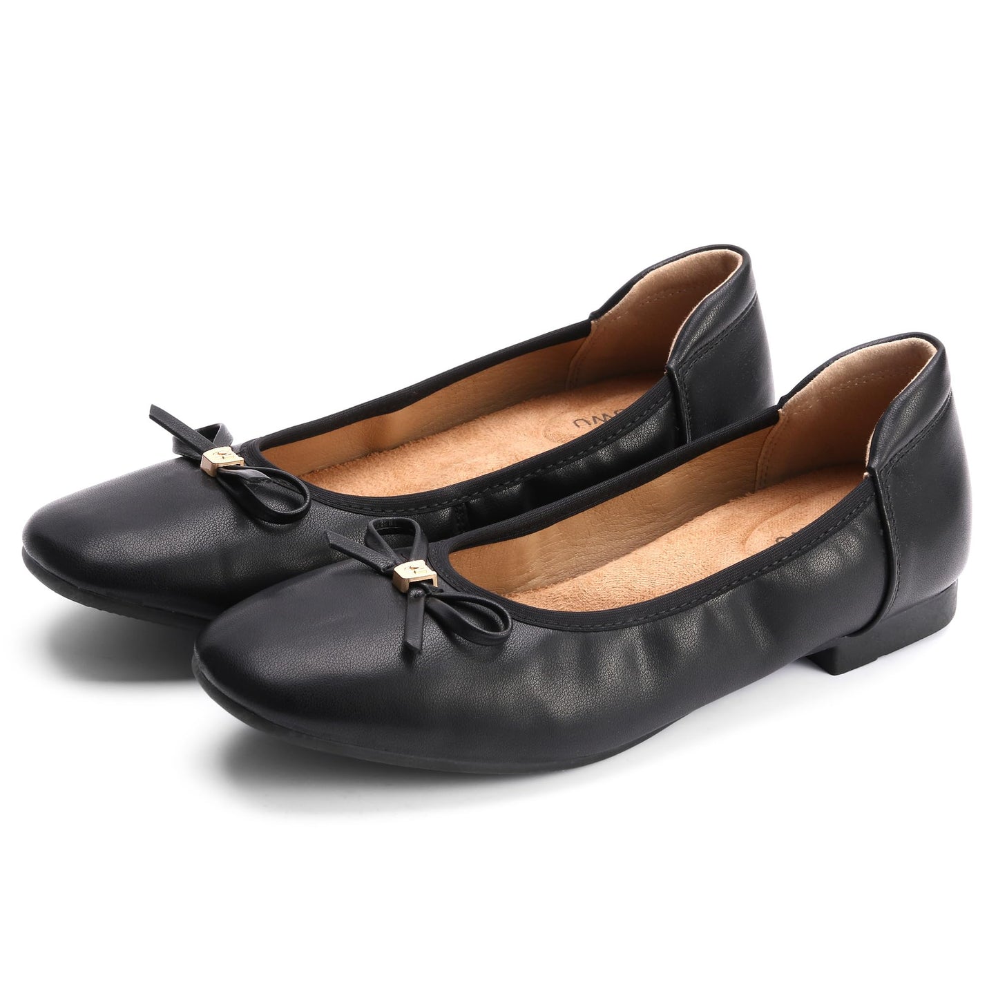 Women's Comfortable Ballet Flats Round Toe Flat Shoes for Women Bow Dressy Flats Shoes with Arch Support Insole