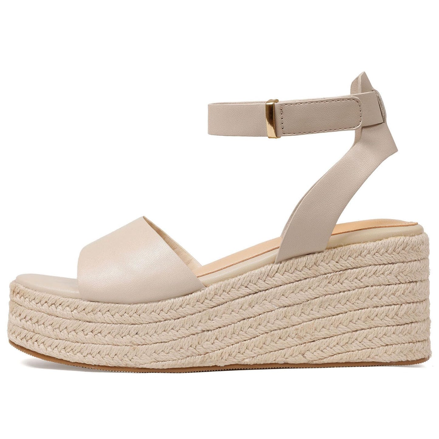 Espadrille Platform Wedge Sandals Braided Women Slip-On Sandal | Adjustable Strap,Open Toe, 3 in Platform Heel, 1.4in Sole, Straw Woven/PU—4 Colors, Beach, Vacation & Summer Boho Daily Wear
