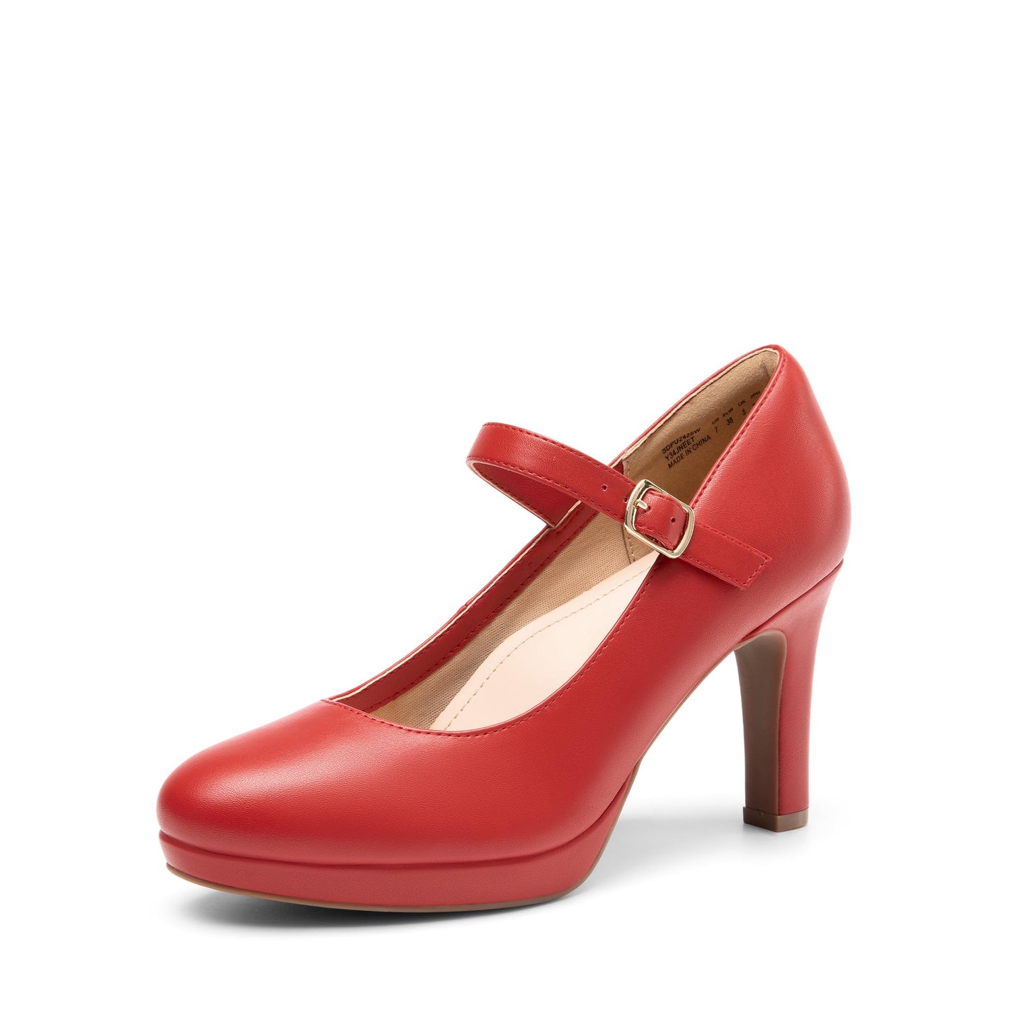 DREAM PAIRS Womens Dressy High Heels Mary Jane Pumps | 3.5" high paltform heel with 3D arch support memory foam resilient latex insole anti-slip grippy TPR sole closed round toe