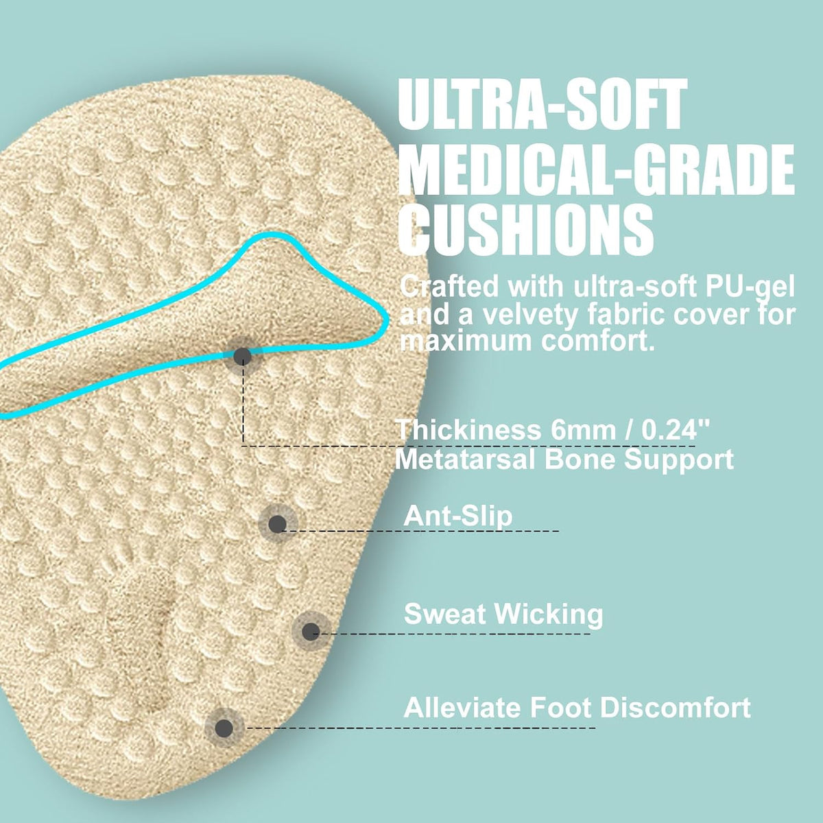 6 Pairs Heel Grips for Women's Shoes, Heel Pads for Shoes, Shoe Cushions for Women High Heel Comfort Pads - Metatarsal Pads Womens, High Heel Inserts & Shoe Inserts for Women