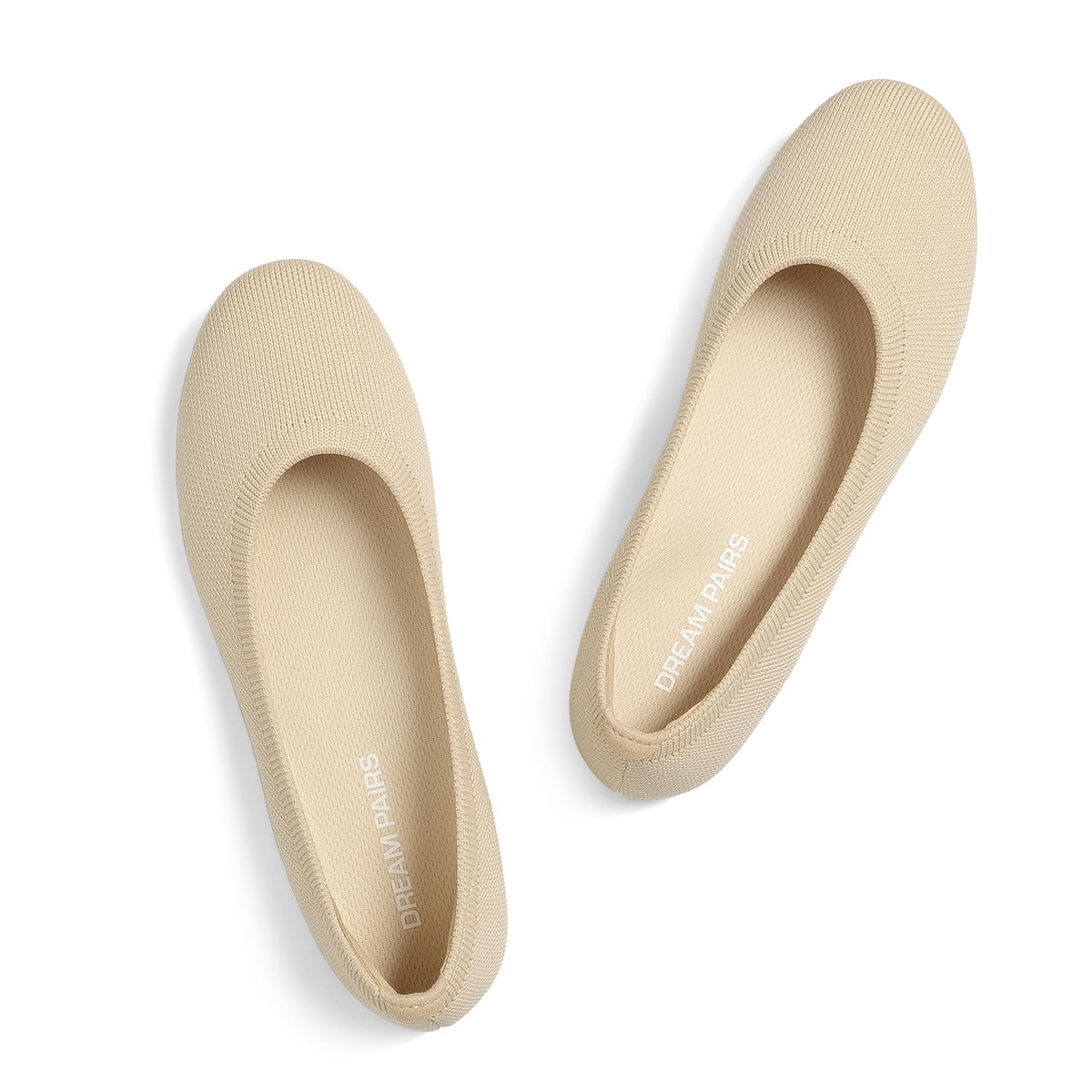 DREAM PAIRS Women's Dress Knit Ballet Comfort Flats | Comfortable Round Toe Slip-On Flexible Portable Breathable Dress Office Flats for Daily Walking and Travel
