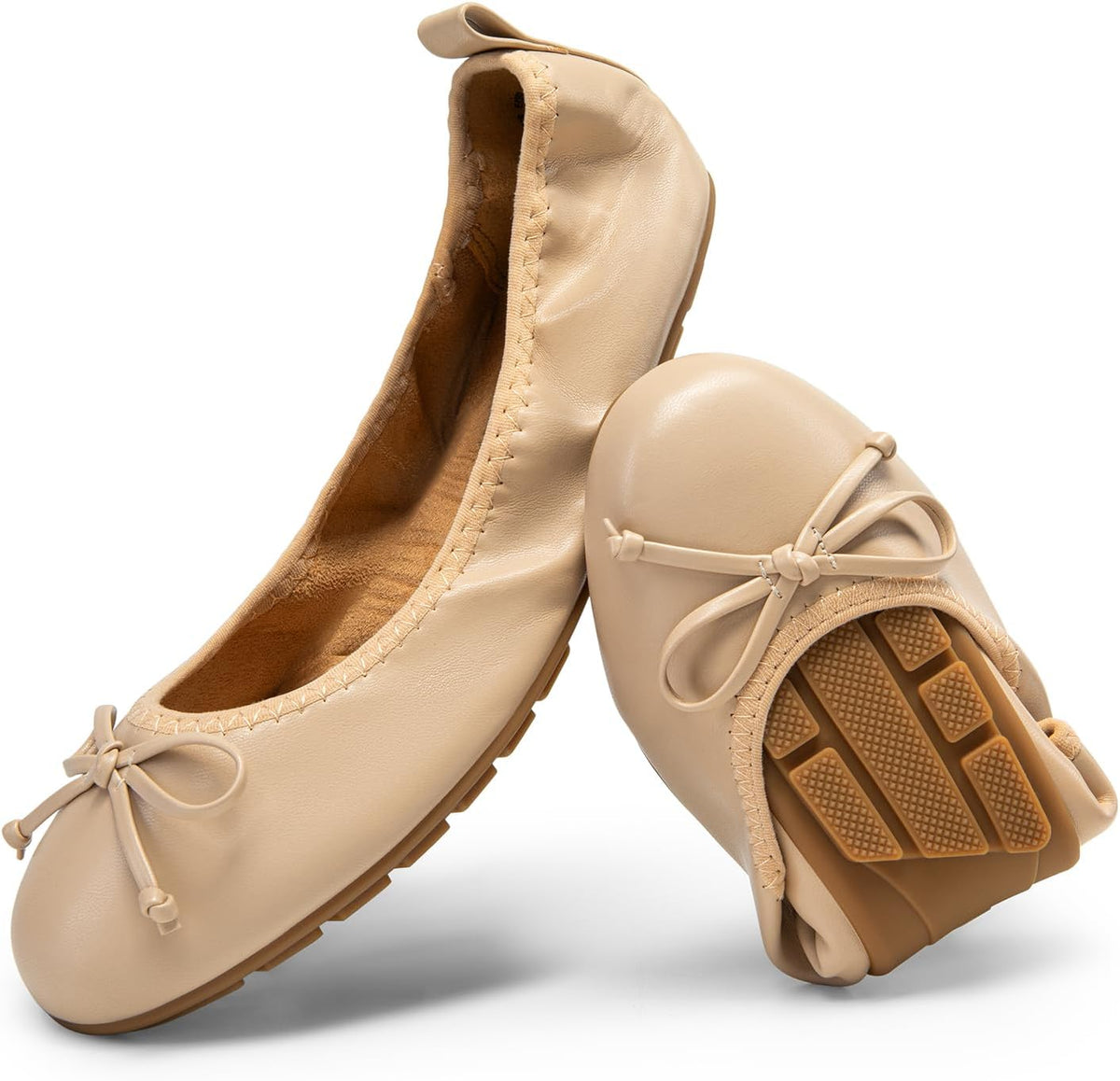 DREAM PAIRS Women's Foldable Bowknot Ballet Flats | Light Weight, Slip-On Dress Shoes, Round Toe, Offer all-day comfort for long walking, standing, dancing