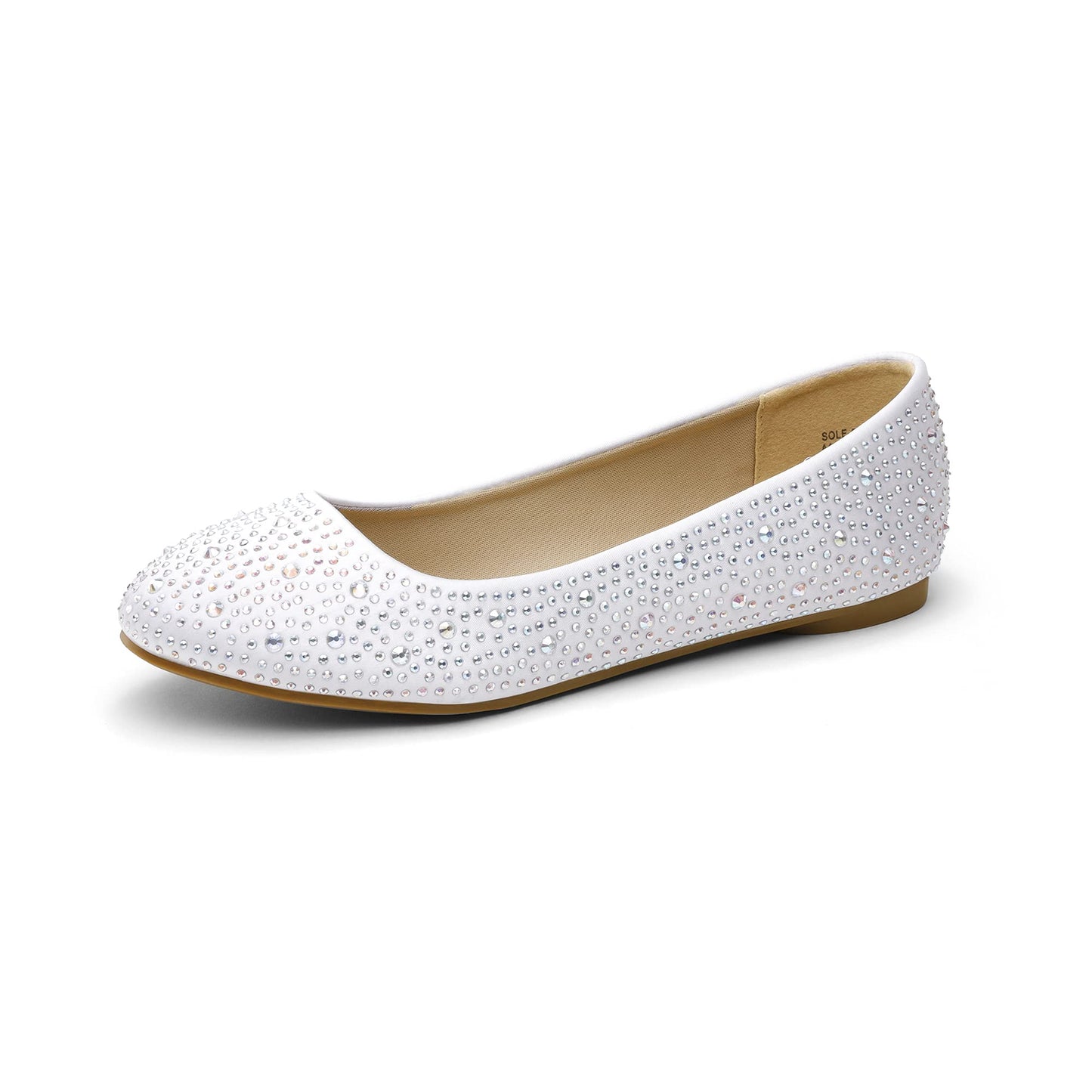 DREAM PAIRS Ballet Flats for Women Rhinestone Round Toe Slip-On Dressy Comfortable Shoes for Wedding Formal Prom Daily Work
