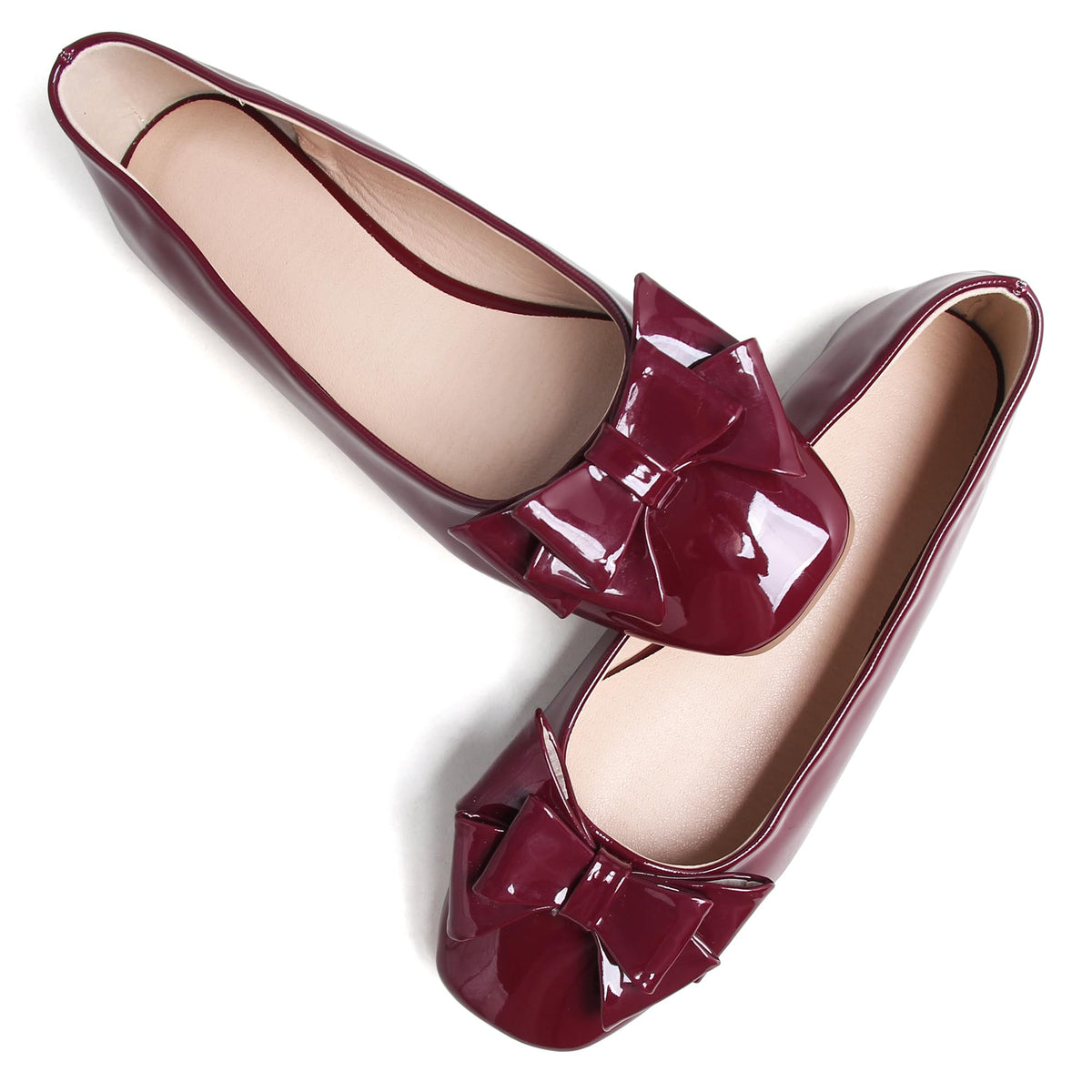Dear Time Women's Casual Foldable Ballet Flats Square Toe Ballerina Flats Shoes Comfortable