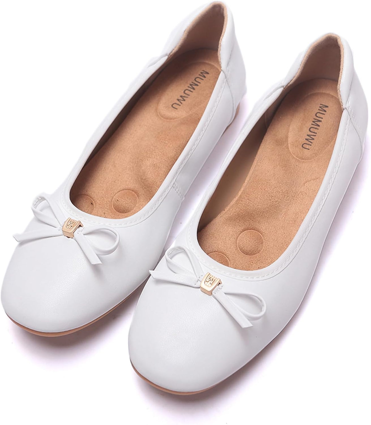 Women's Comfortable Ballet Flats Round Toe Flat Shoes for Women Bow Dressy Flats Shoes with Arch Support Insole