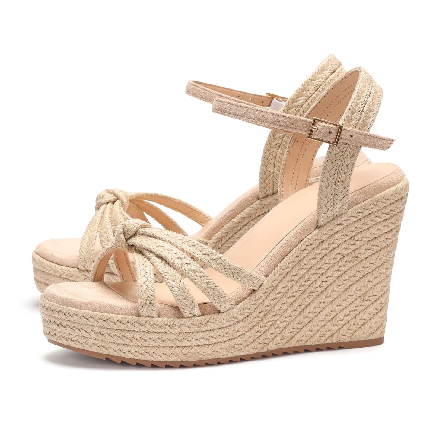 VICKI·VICKI Wedges for Women Platform Sandals Wedge Heels for Sandals Comfortable Summer Espadrille Shoes Ankle Strap&Open Toe