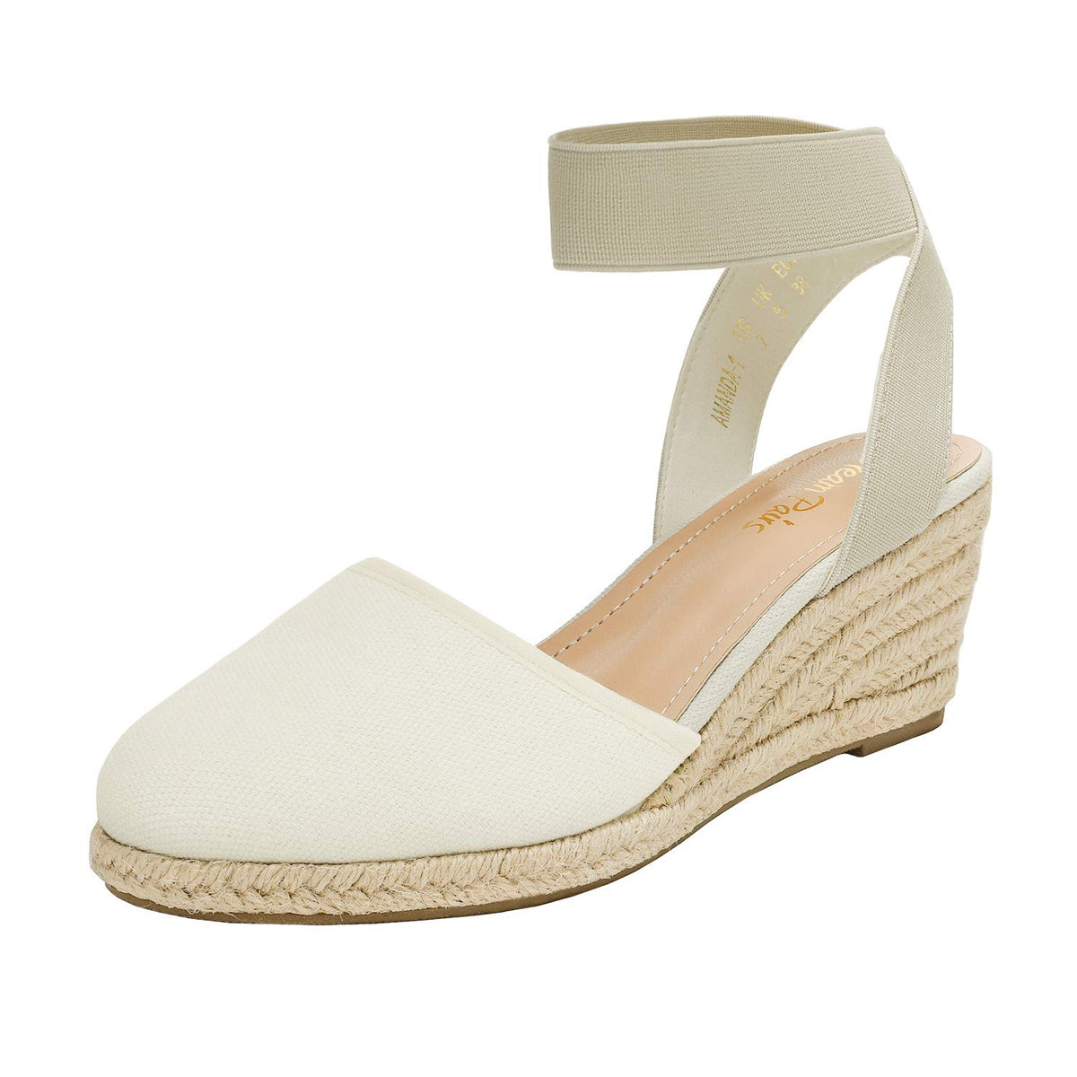 DREAM PAIRS Women's Ankle Strap Wedge Sandals | Espadrilles Sandals, Elastic Ankle Strap, Cushioned Comfort for Summer Outfit, Fashion Dressy Shoes