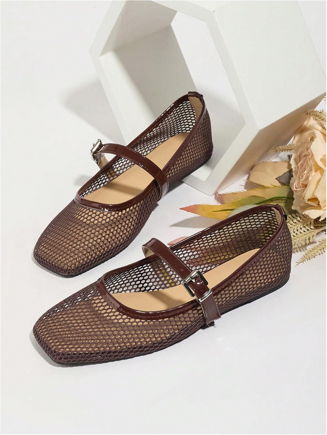 Milumia Summer Leopard Mesh Ballet Flats for Women Comfortable Dressy Work | Summer Shoes,Cute Ballerina Flats,Work Shoes Women Business Casual, Closed Toe Sandals,Slip On