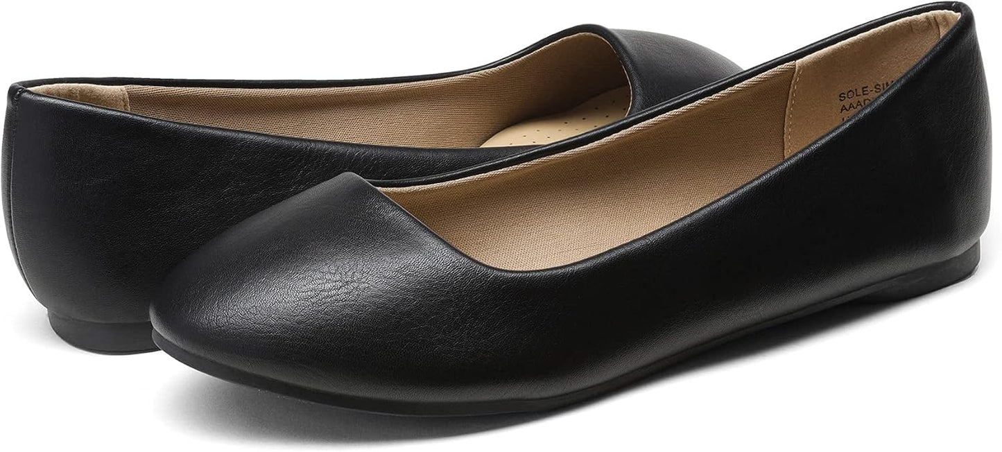 DREAM PAIRS Women's Ballet Flats Shoes | Dressy Comfortable Round Toe Slip on Ballerina Flats,Suitable for Daily Wedding Work Office Business Walking Shoes