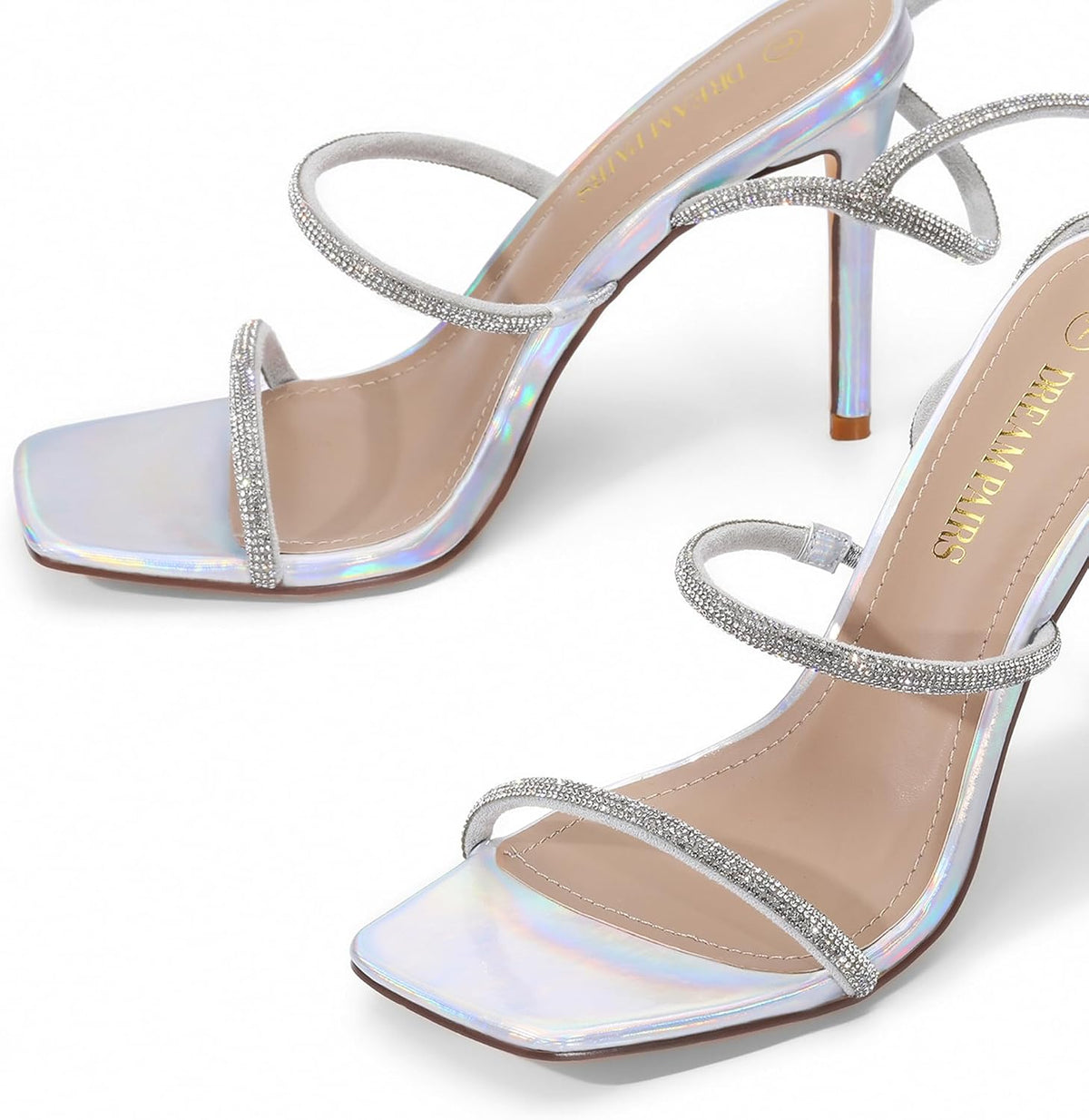 DREAM PAIRS High Heels Stilettos for Women - Strappy Gladiator Sexy Square Toe Open Toe Dressy Pumps Sandals