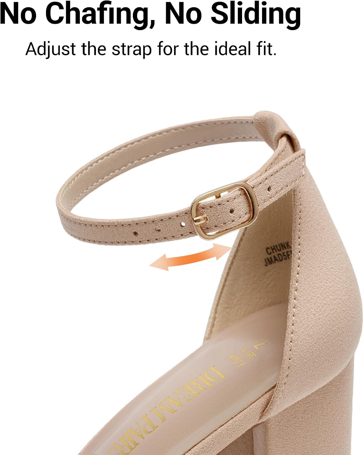 DREAM PAIRS Women's Comfort Block Heel Sandals | Open Toe Adjustable Ankle Strap Chunky Dress Heels, Fashion Heeled Sandals for Prom, Wedding Guest and Formal Events