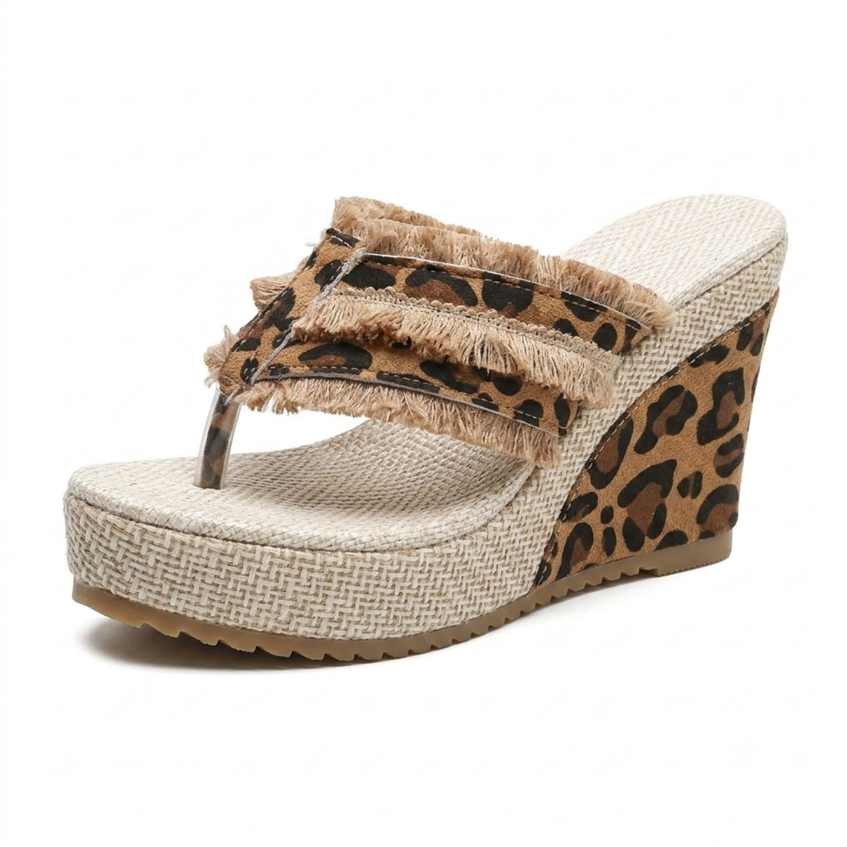 Denim Wedge Slide Mules with Double Buckle Espadrille Platform for Women | Frayed Trim Wide Band Open Toe Slip-On Sandals with Adjustable Hardware Cushioned Comfort for Beach Vacation Daily Wear