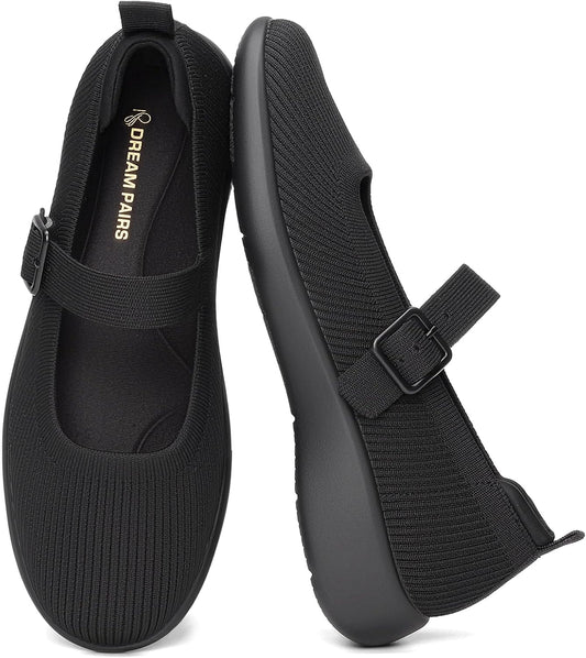 DREAM PAIRS Womens Ballet Mary Jane Flats Shoes | Arch Support, Anti-slip, Cushioning, Machine Washable, Comfortable Breathable, Walking Dressy Business Office Flat Shoes