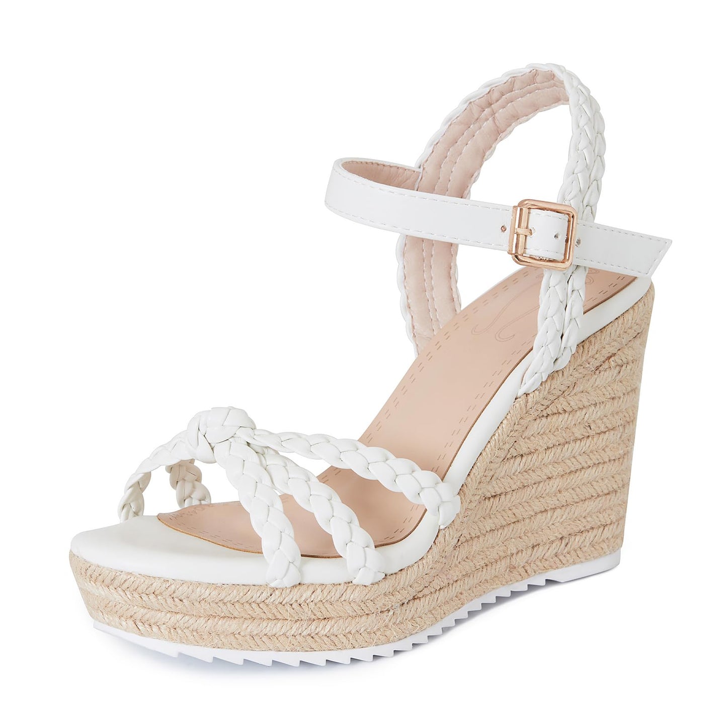 mikarka Womens Wedge Sandals Comfortable: Dressy Platform Espadrille Wedges | Open Toe Summer Heels Shoes, Arch Support for All-Day Wear, Adjustable Ankle Strap, Braided Knot Casual Daily, Vacation