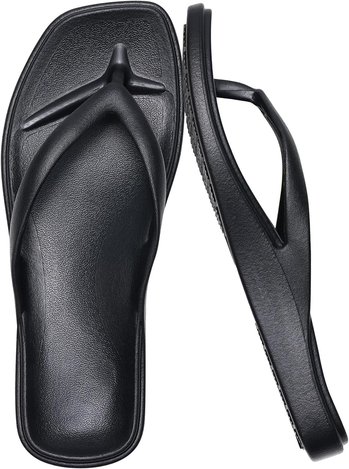 Arch Support Flip Flops for Women Square Toe Thong Sandals Comfortable Summer Beach Lightweight Flip Flops