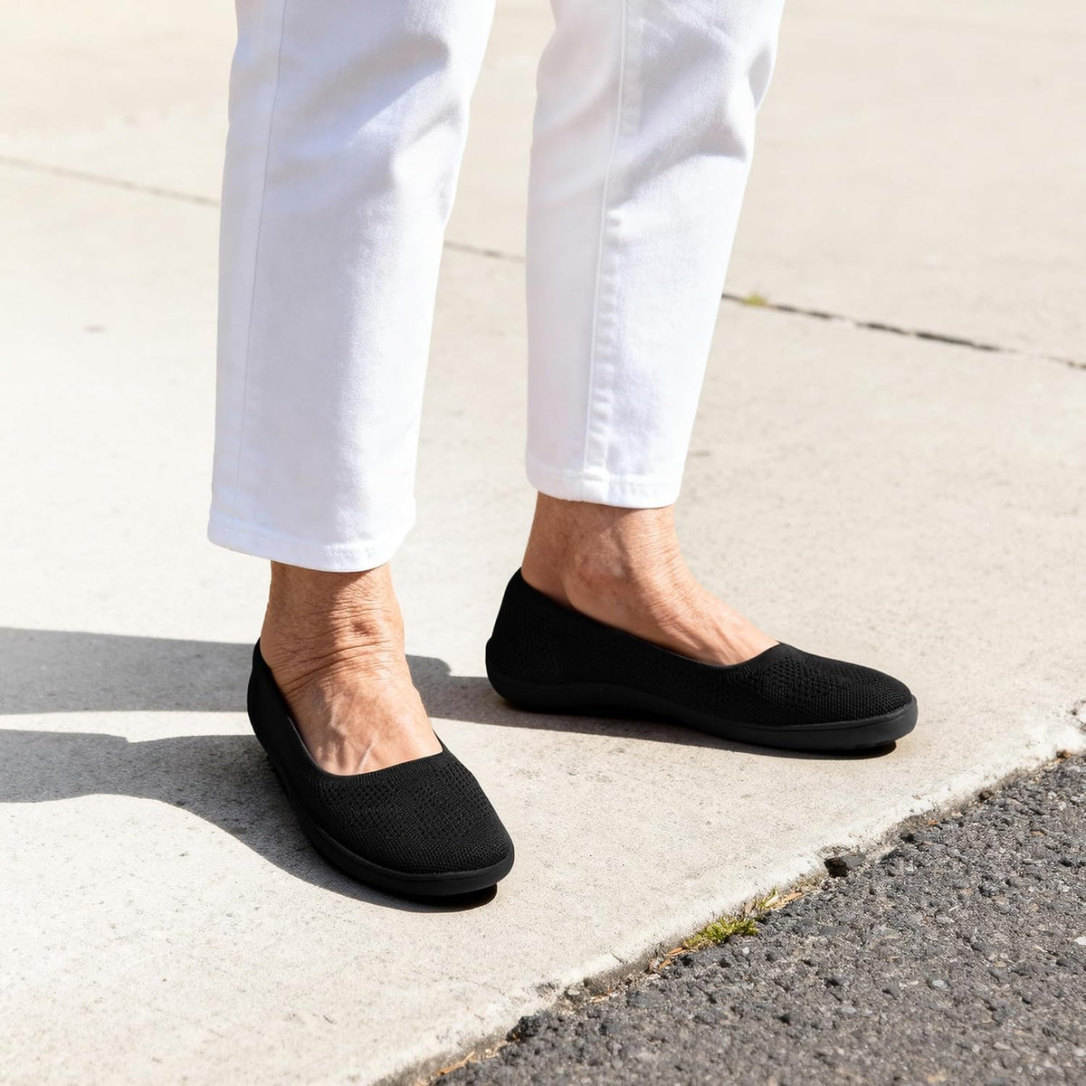 DREAM PAIRS Womens Ballet Wide Toe Arch Support Knit Flats | Foldable, Easy to be Tucked, Non-slip, Breathable Comfort Barefoot Flats Shoes