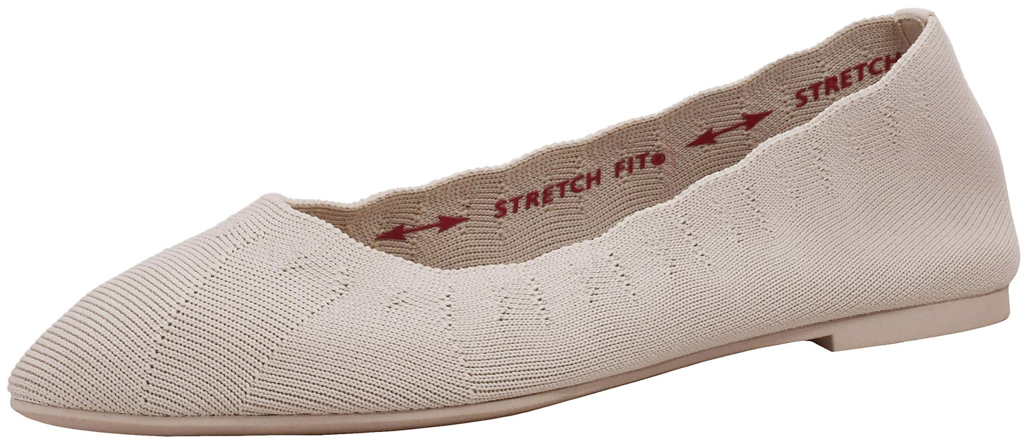 Skechers Women's Cleo Bewitch Ballet Flat | Modern Comfort Casual, Air-Cooled Memory Foam, Stretch Fit, Machine Washable, Vegan