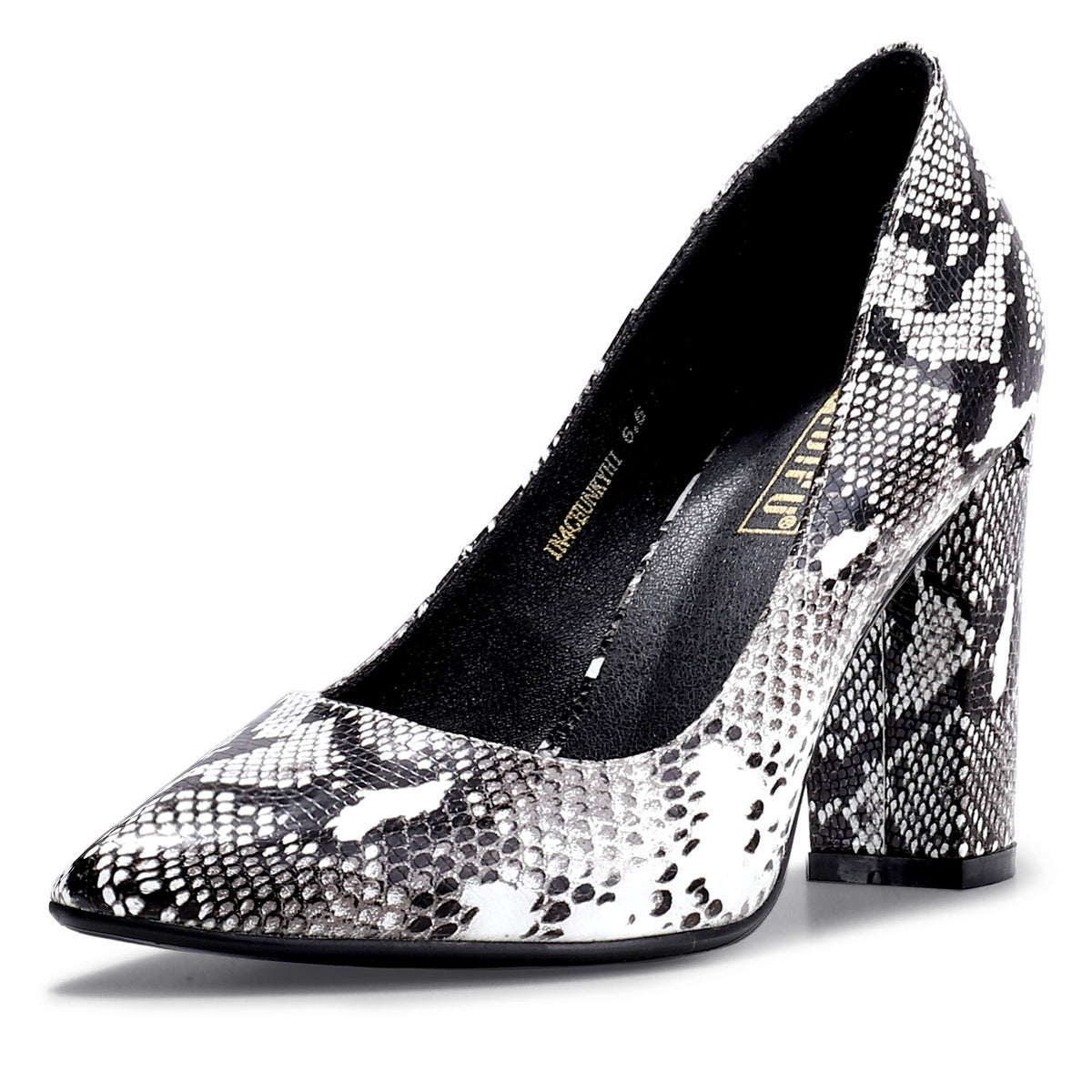 IDIFU Women's IN4 Chunky High Heels Closed Pointed Toe Pumps | Formal Block Heel Office Business Wedding Dress Shoes for Women Ladies
