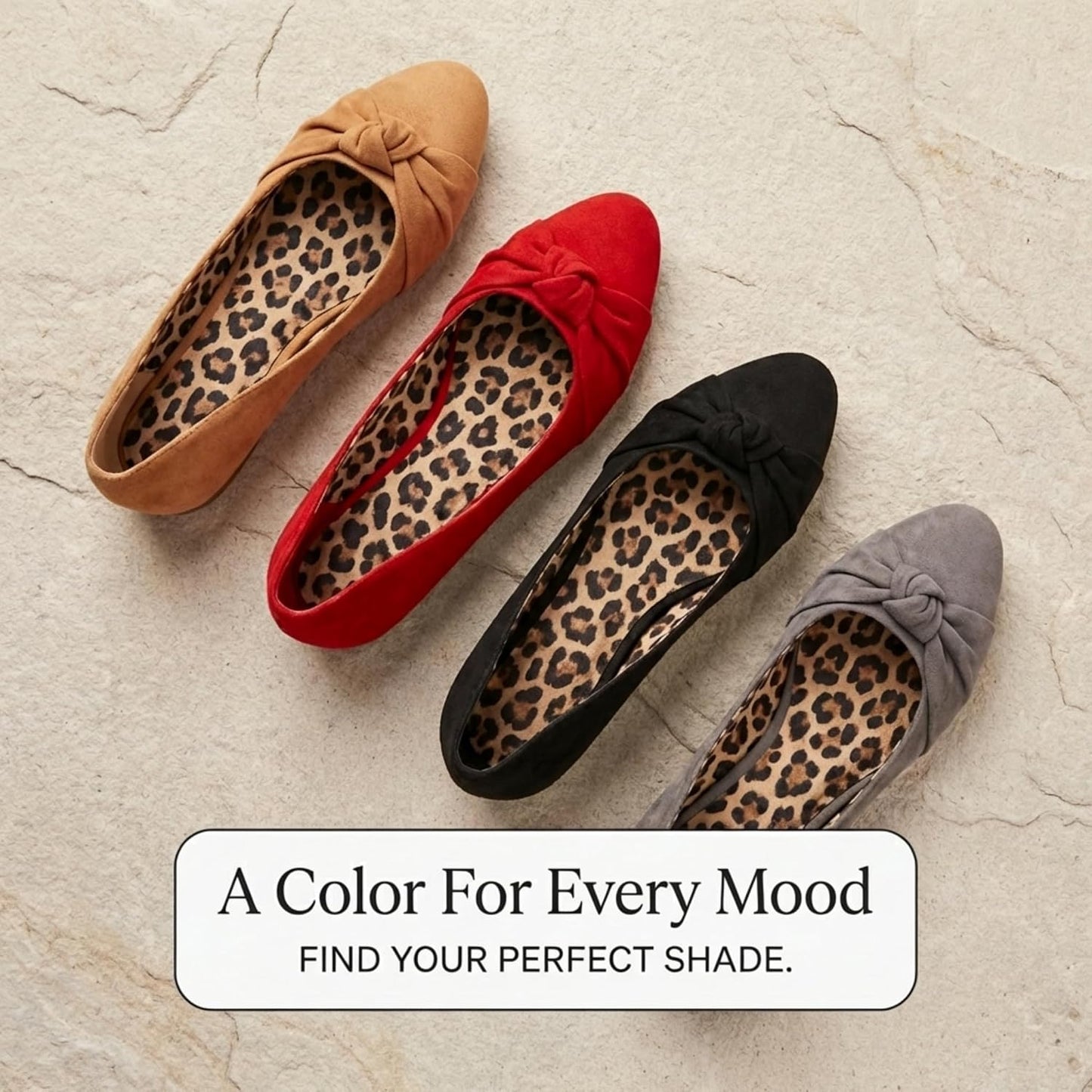 Epic Step Ballet Flats for Women, Comfortable Slip on Faux Suede Round Toe, Ballerina Dressy Flat Shoes