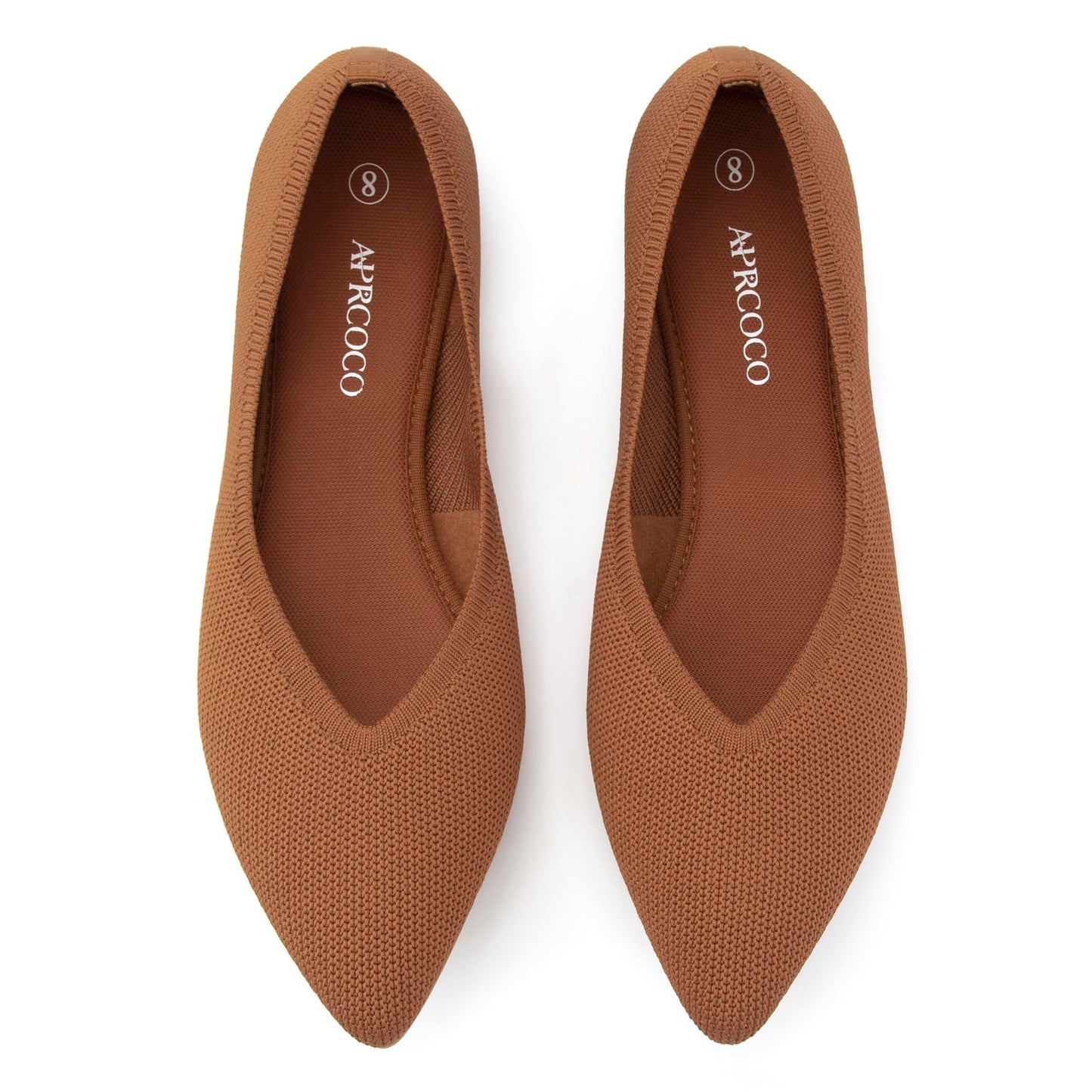 AprCoco Womens Ballet Pointed Toe Knit Flats Lightweight Washable Slip On Flats Shoes for Women Comfort Work Dressy