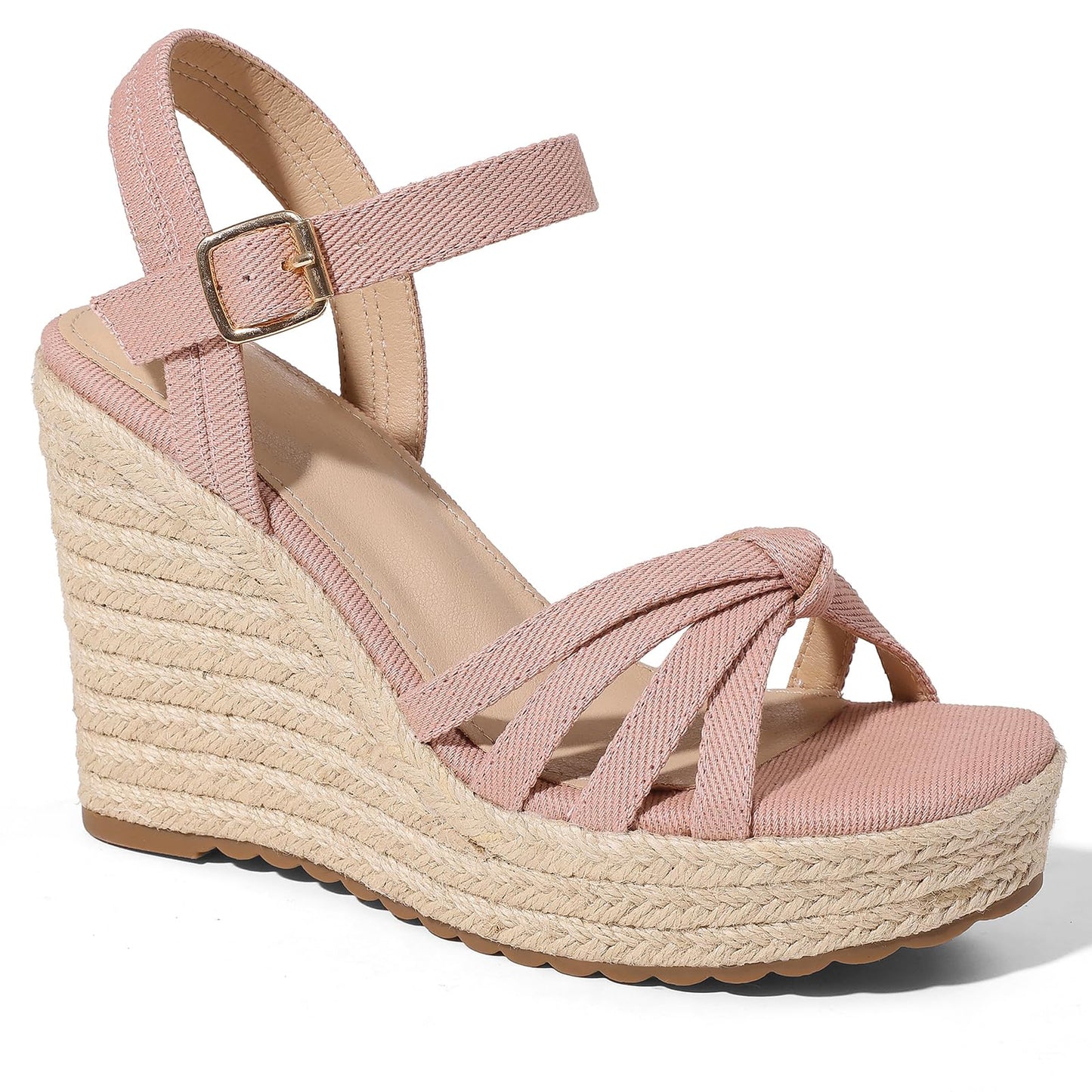 mikarka Wedge Heels Sandals for Women: Open Toe Platform Espadrilles Wedges | Comfortable Beach Summer Shoes, Adjustable Buckle Strap, Cushioned Insole for Daily Wear, Dressy, Casual & Vacation
