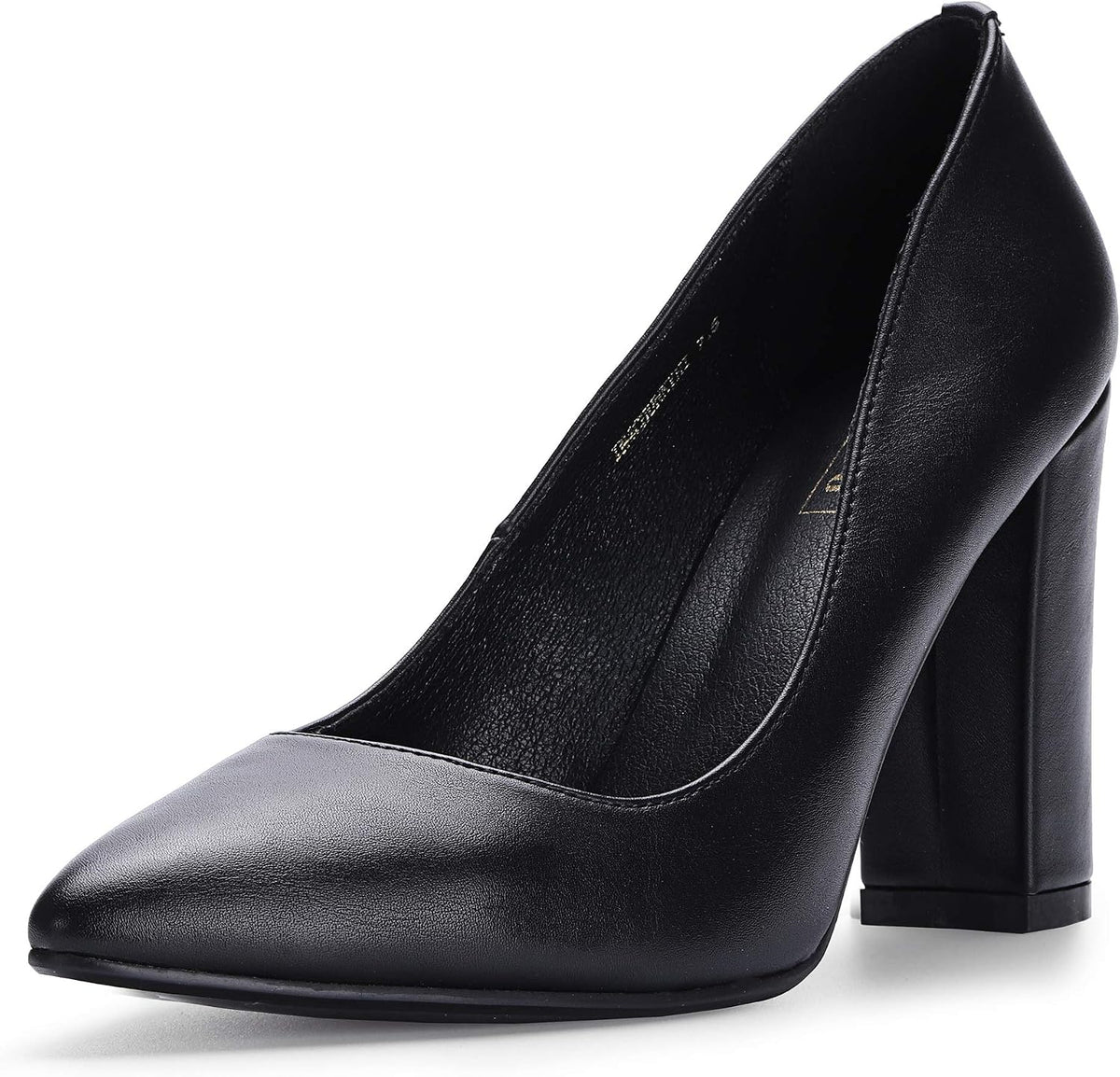 IDIFU Women's IN4 Chunky High Heels Closed Pointed Toe Pumps | Formal Block Heel Office Business Wedding Dress Shoes for Women Ladies
