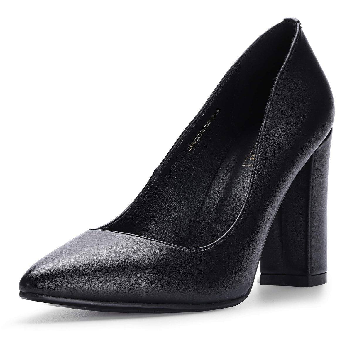 IDIFU Women's IN4 Chunky High Heels Closed Pointed Toe Pumps | Formal Block Heel Office Business Wedding Dress Shoes for Women Ladies