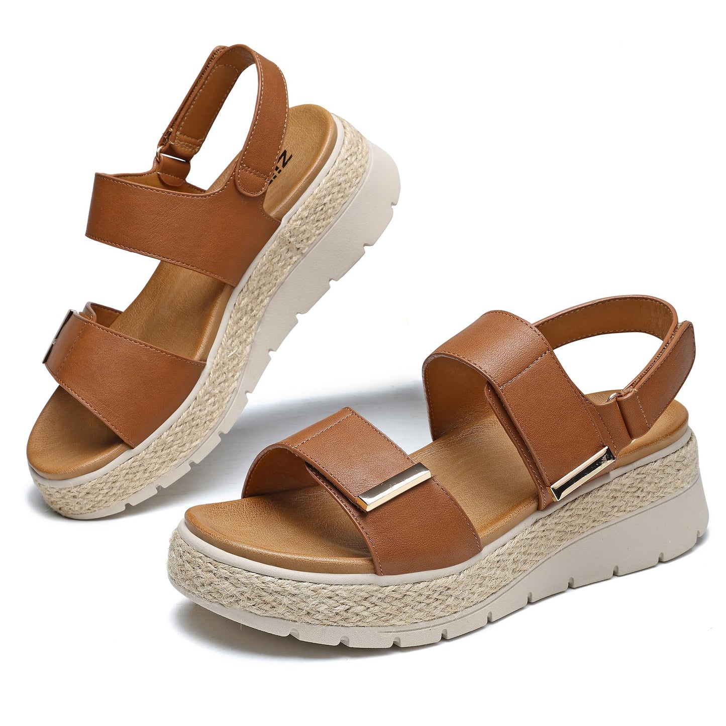 ziitop Espadrille Wedges for Women Platform Sandals Orthopedic Arch Support | Wedge Heels Cushion Insole Comfortable Dressy Buckle Sandals for Walking and Vacation