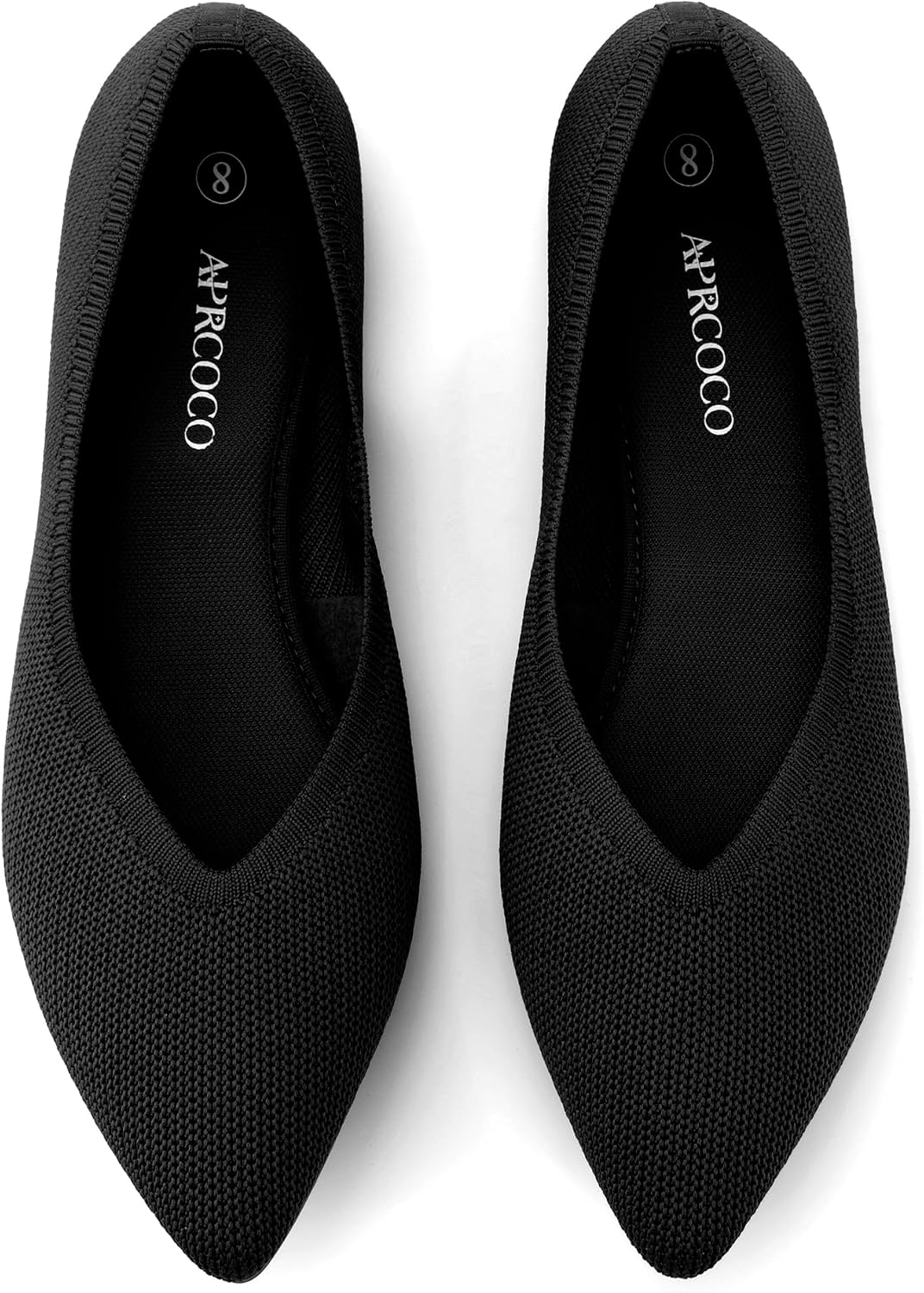 AprCoco Womens Ballet Pointed Toe Knit Flats Lightweight Washable Slip On Flats Shoes for Women Comfort Work Dressy