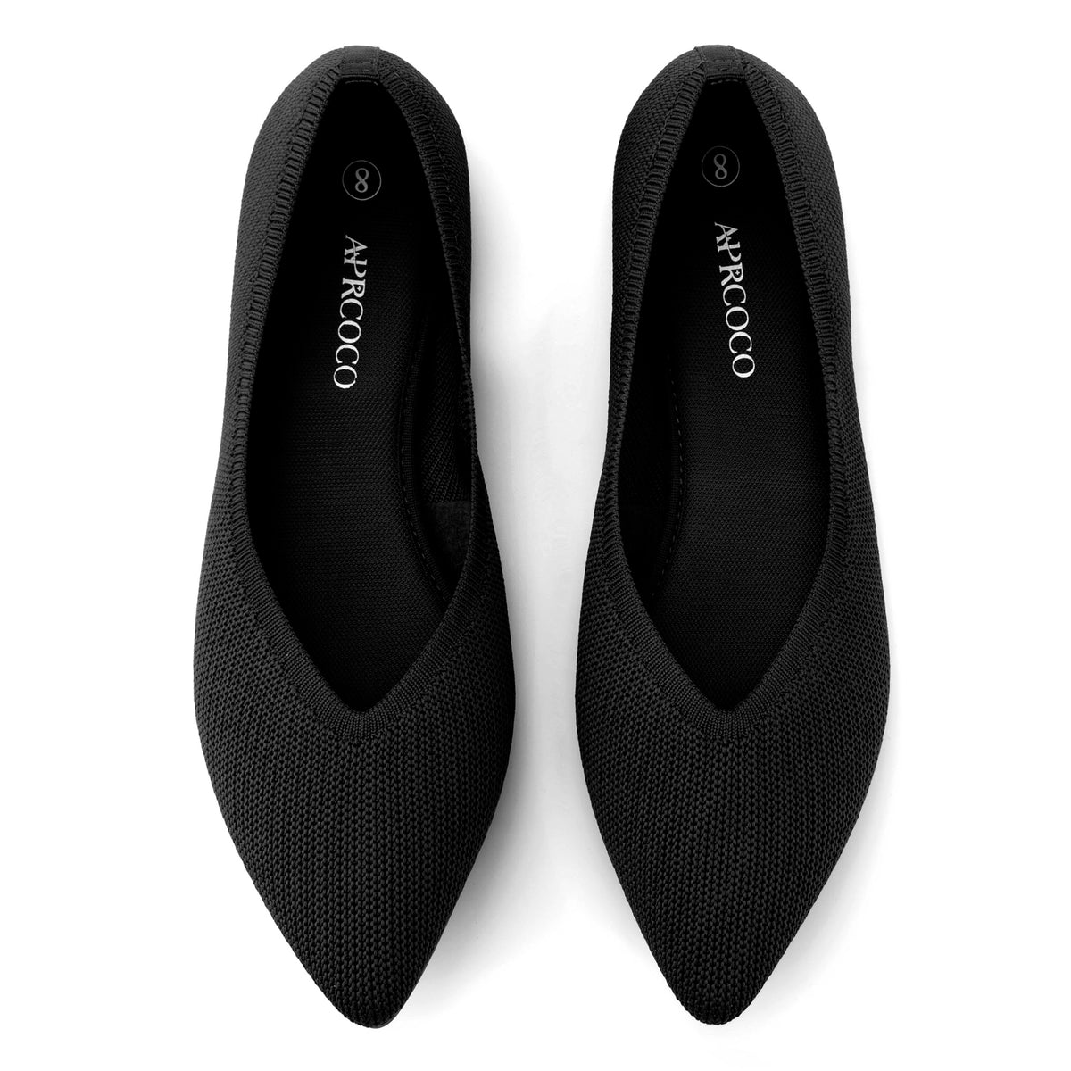 AprCoco Womens Ballet Pointed Toe Knit Flats Lightweight Washable Slip On Flats Shoes for Women Comfort Work Dressy