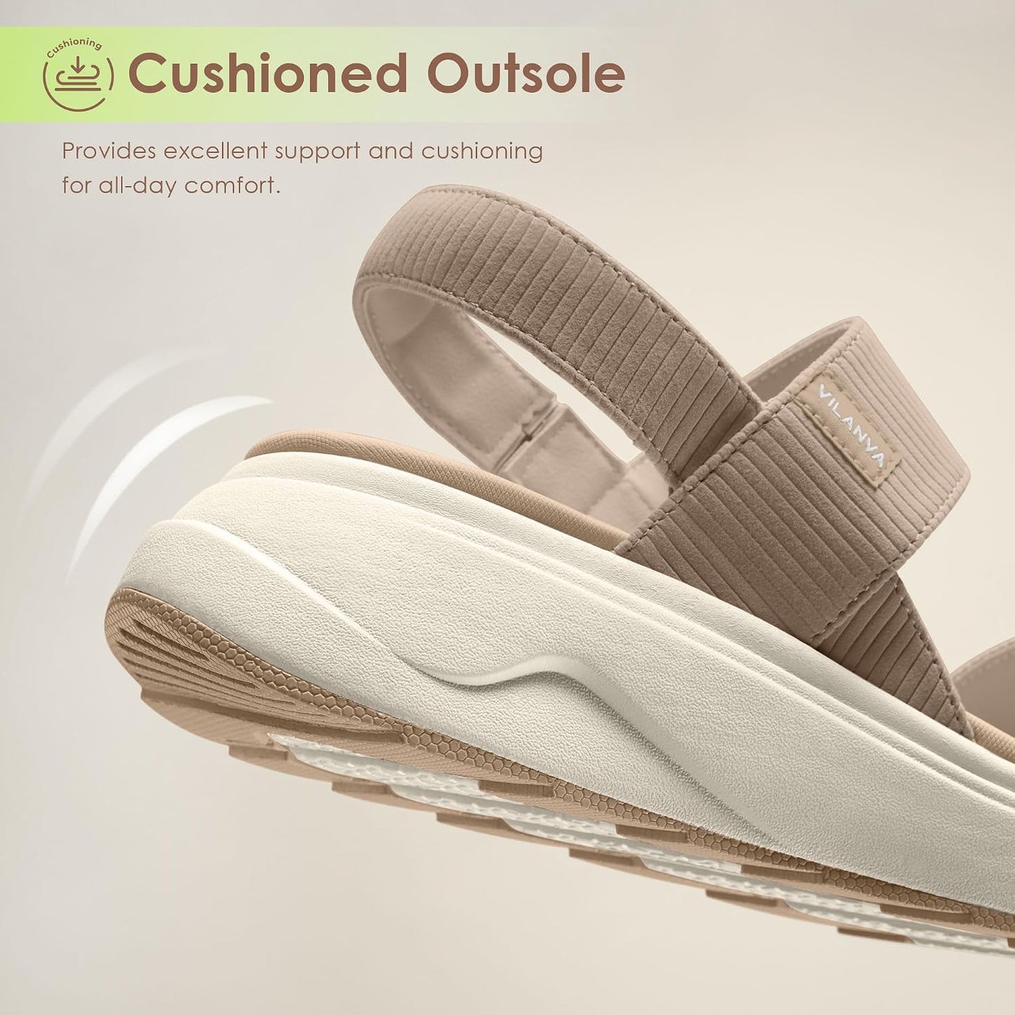 Vilanva Women's Platform Sandals with Arch Support for Plantar Fasciitis Relief Comfortable Cushioned Walking Sandals with Casual Backstrap for 2026 Summer Trendy Outfits