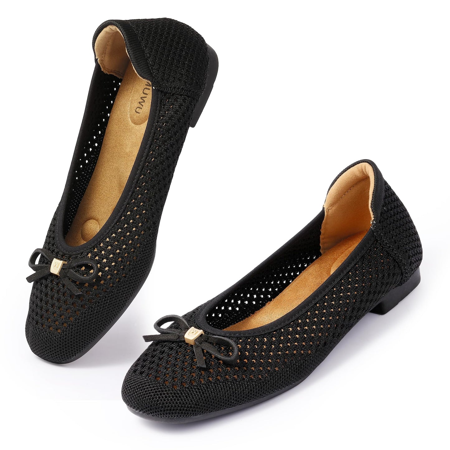 Women's Comfortable Ballet Flats Round Toe Flat Shoes for Women Bow Dressy Flats Shoes with Arch Support Insole