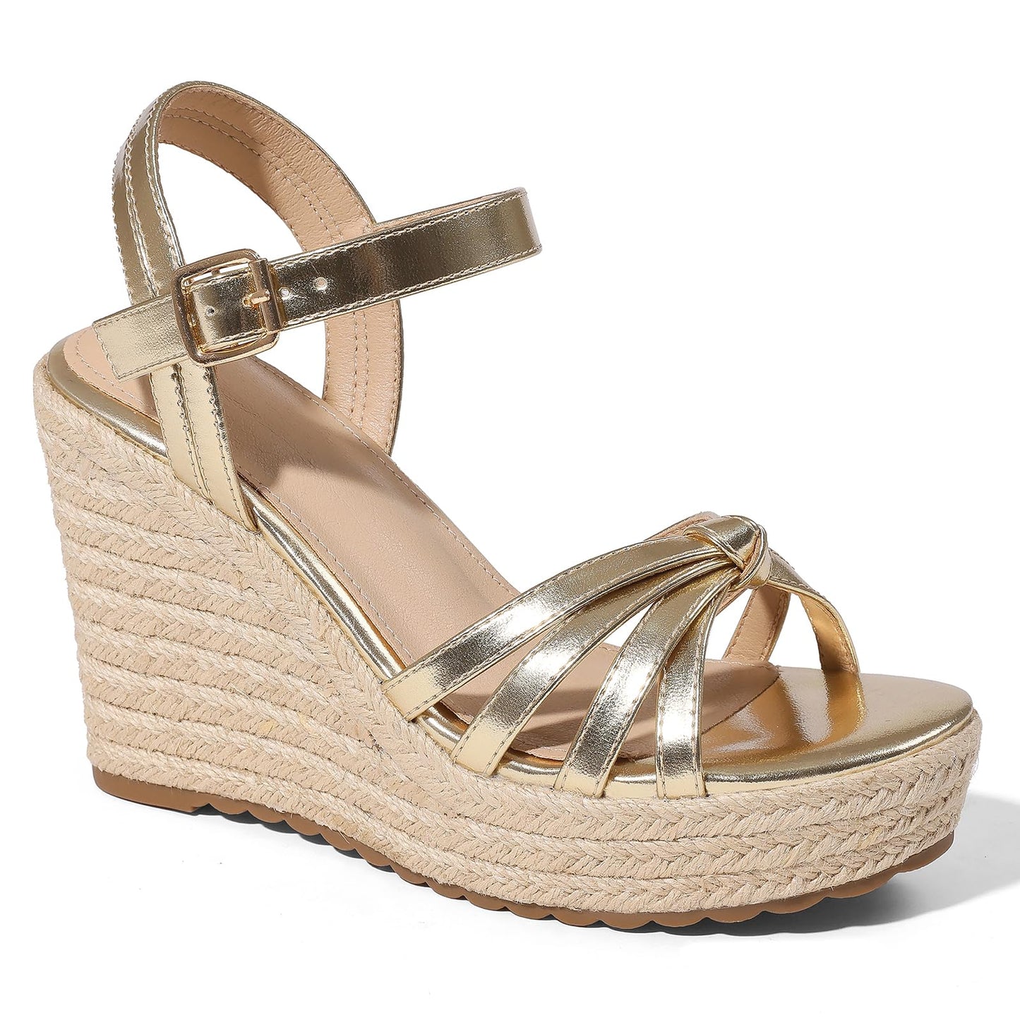 mikarka Wedge Heels Sandals for Women: Open Toe Platform Espadrilles Wedges | Comfortable Beach Summer Shoes, Adjustable Buckle Strap, Cushioned Insole for Daily Wear, Dressy, Casual & Vacation