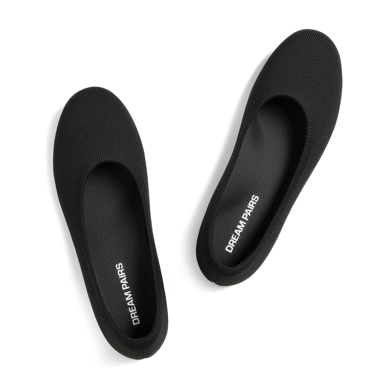 DREAM PAIRS Women's Dress Knit Ballet Comfort Flats | Comfortable Round Toe Slip-On Flexible Portable Breathable Dress Office Flats for Daily Walking and Travel