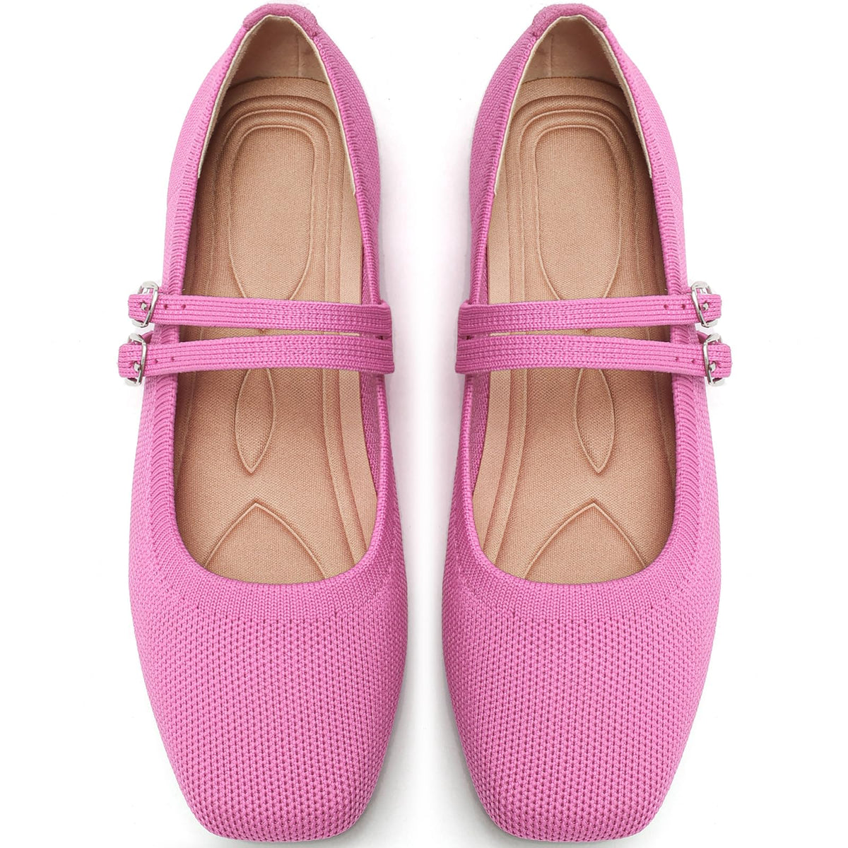 Womens Woven Ballet Flats, Foldable Mary Jane Shoes for Casual Wear | Woven Knit Texture,Breathable Upper,Adjustable Strap,Foldable Travel,Cushioned Sole,Spring Fall Daily Walking Errands
