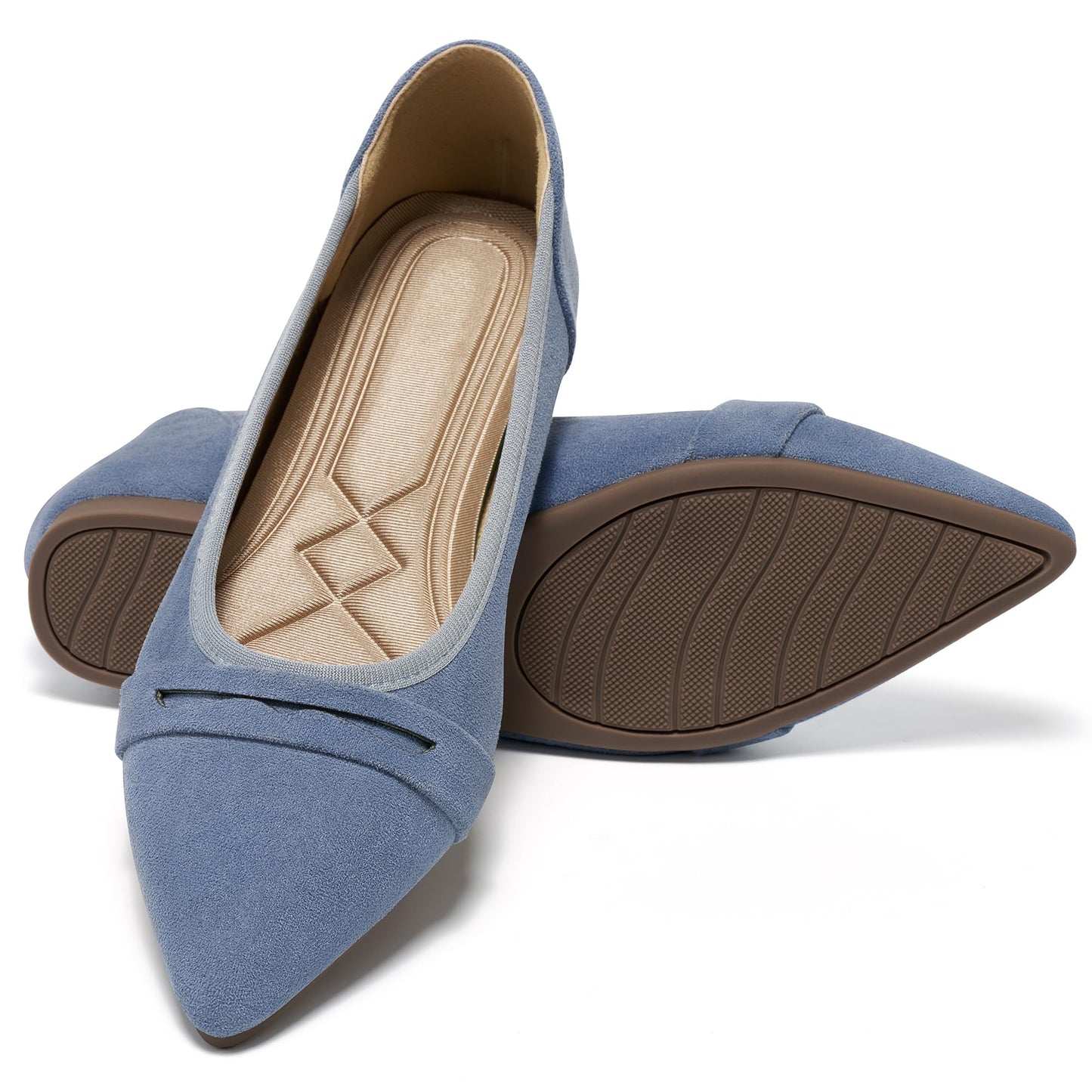Alicegana Dressy Casual Flats for Women: Comfort Pointed Toe Business Shoes | Slip On Ballet Flats for Work Office 2026 with Memory Foam Insole & Non Slip Sole for Travel Driving Vacation