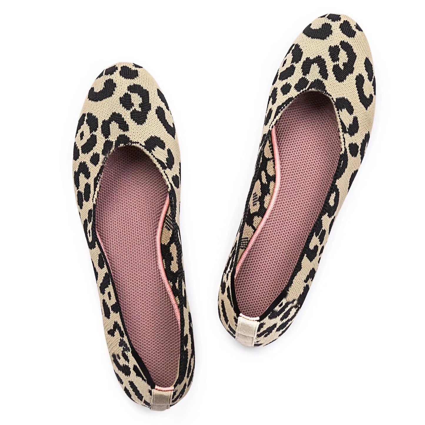 Frank Mully Women’s Ballet Flat Shoes Knit Dress Shoes Round Toe Slip On Ballerina Flats for Woman Low Wedge Comfort Soft