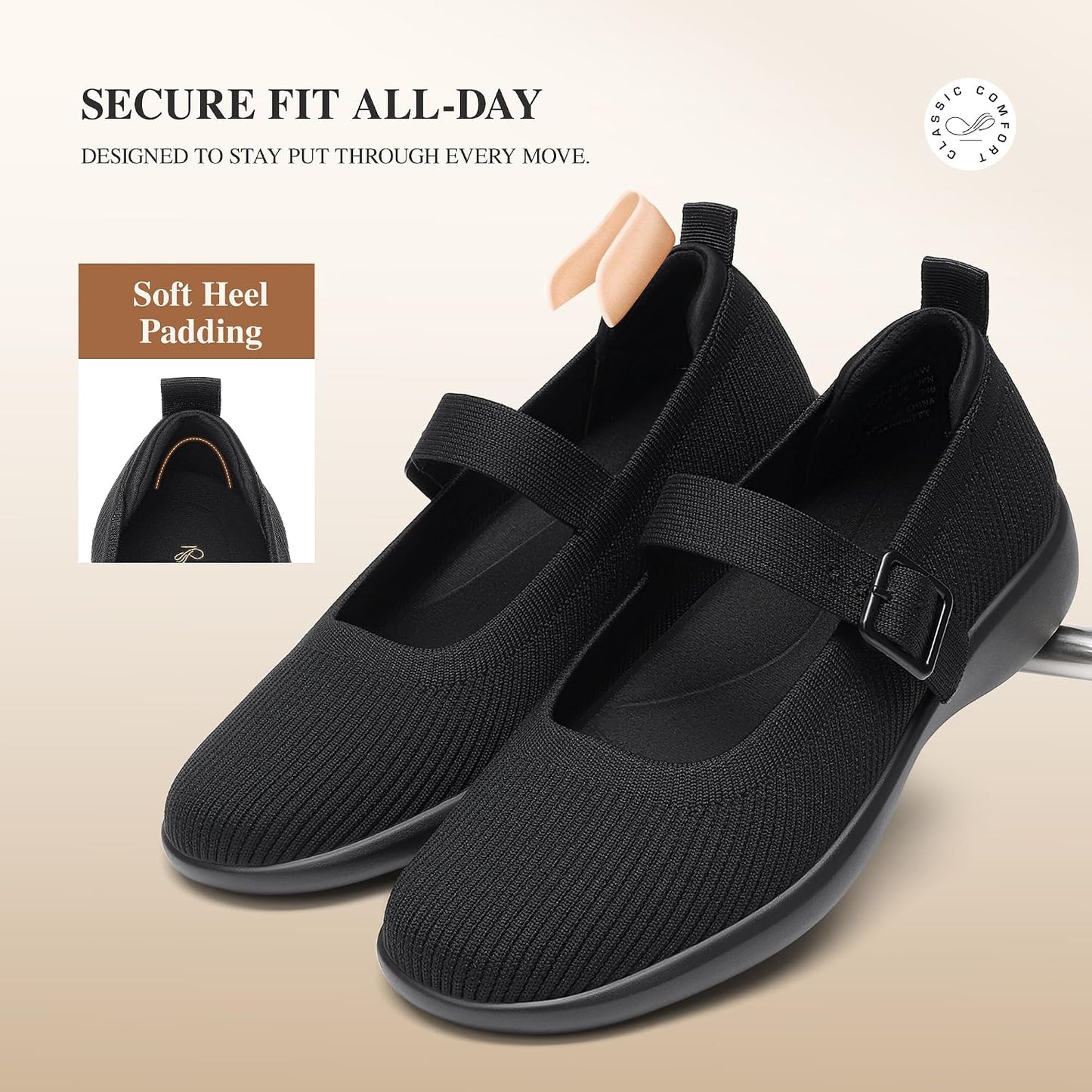 DREAM PAIRS Womens Ballet Mary Jane Flats Shoes | Arch Support, Anti-slip, Cushioning, Machine Washable, Comfortable Breathable, Walking Dressy Business Office Flat Shoes
