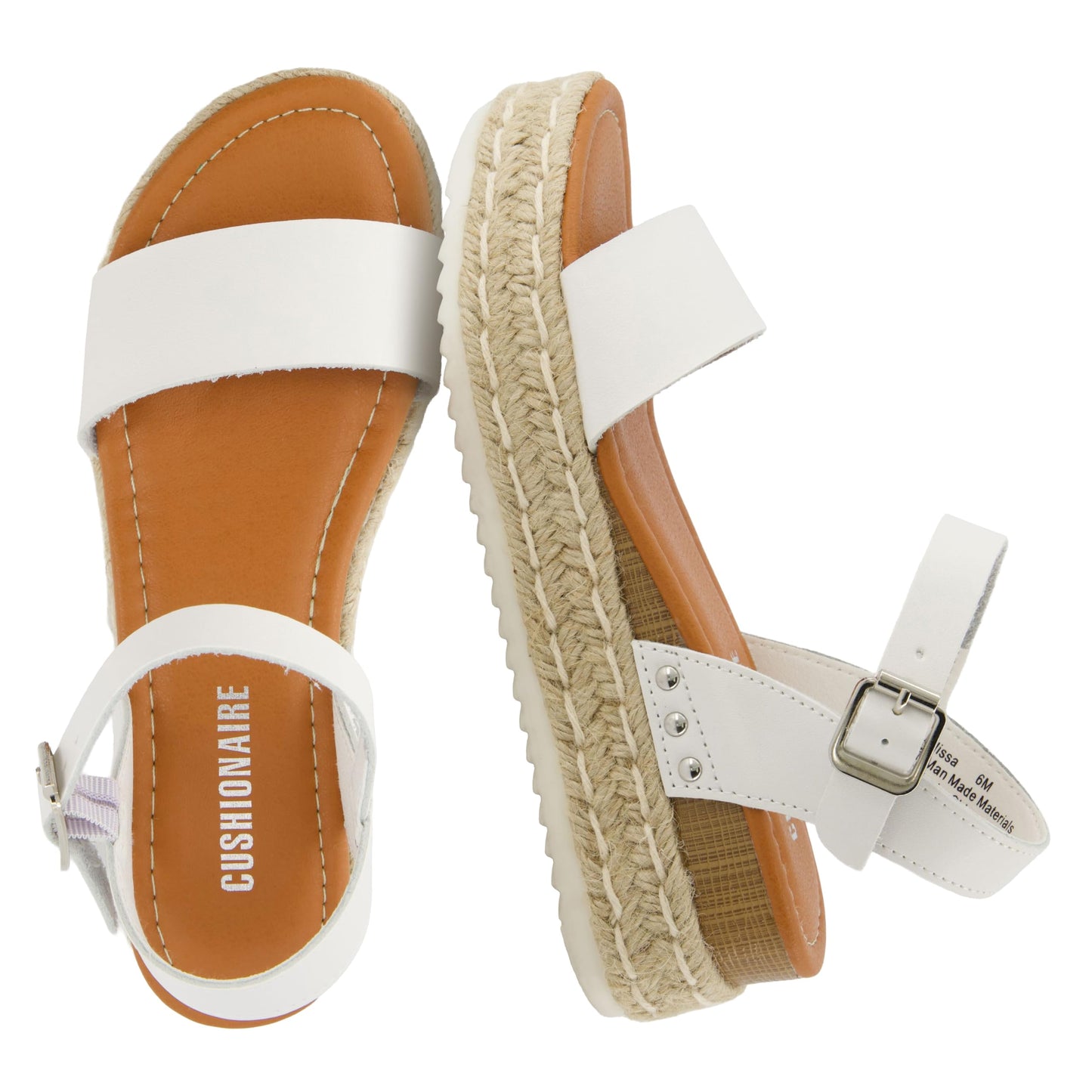 CUSHIONAIRE Melissa Espadrille Platform Sandals For Women with Adjustable Ankle Strap and Memory Foam Insole-Comfortable Womens Sandals for Summer