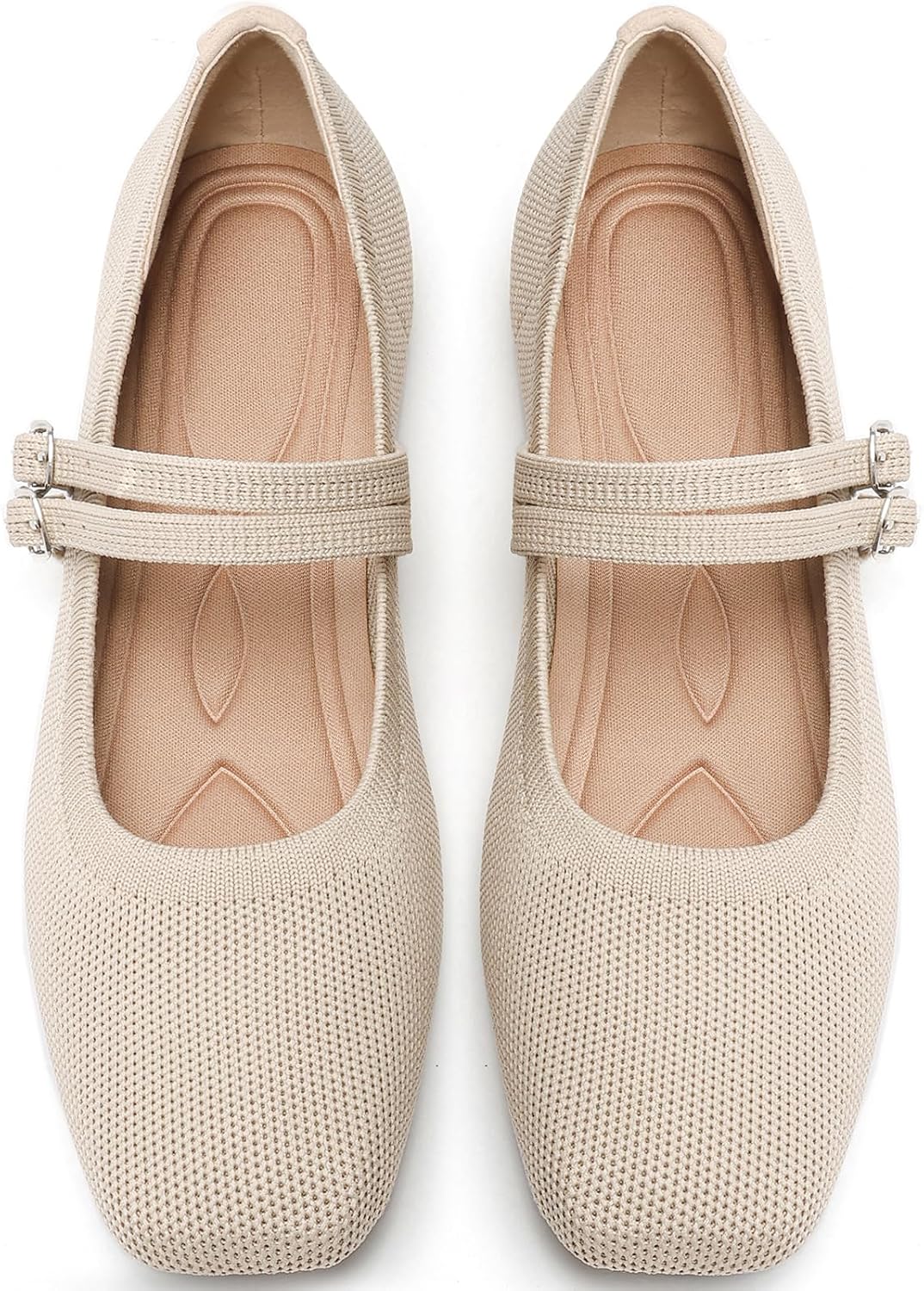 Womens Woven Ballet Flats, Foldable Mary Jane Shoes for Casual Wear | Woven Knit Texture,Breathable Upper,Adjustable Strap,Foldable Travel,Cushioned Sole,Spring Fall Daily Walking Errands