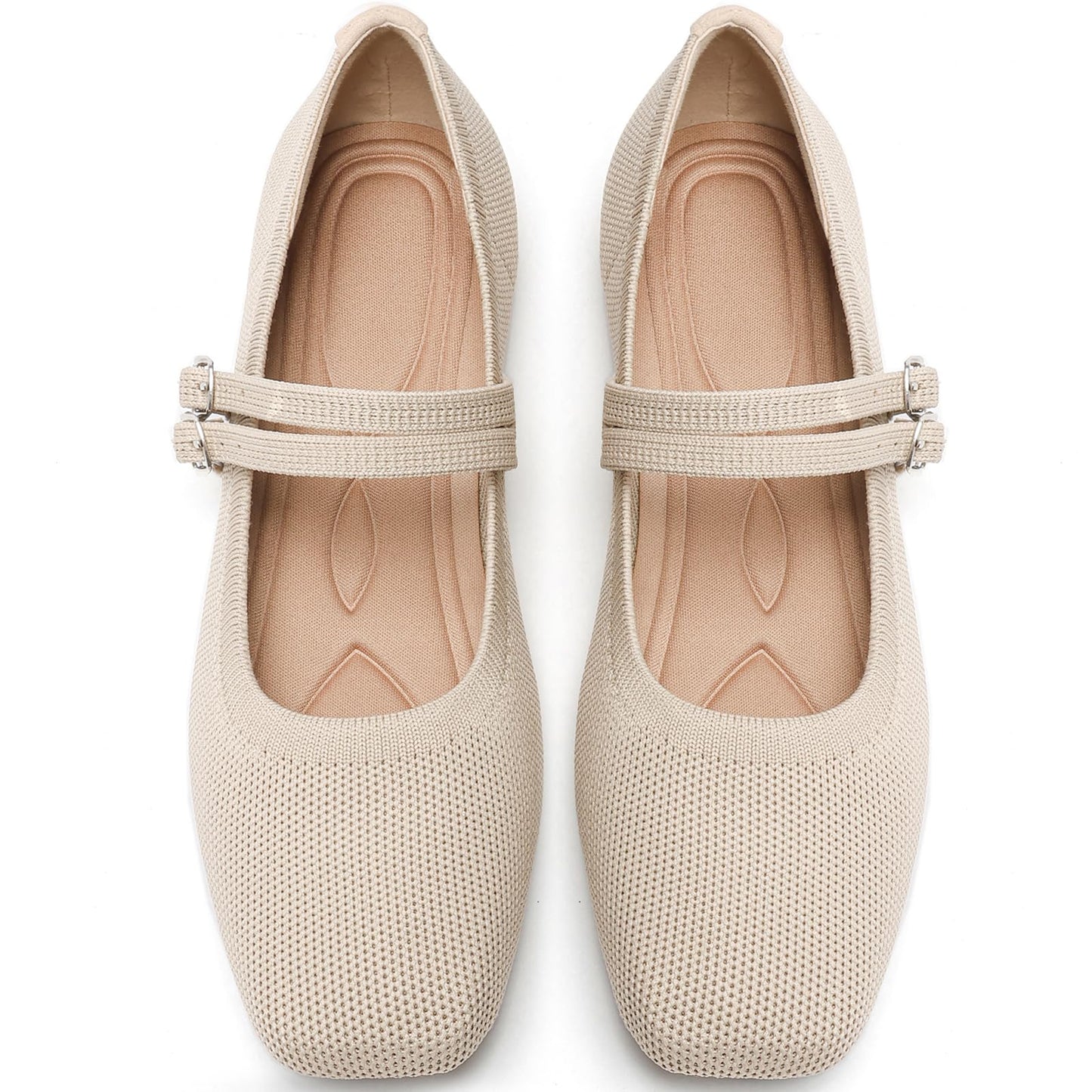Womens Woven Ballet Flats, Foldable Mary Jane Shoes for Casual Wear | Woven Knit Texture,Breathable Upper,Adjustable Strap,Foldable Travel,Cushioned Sole,Spring Fall Daily Walking Errands
